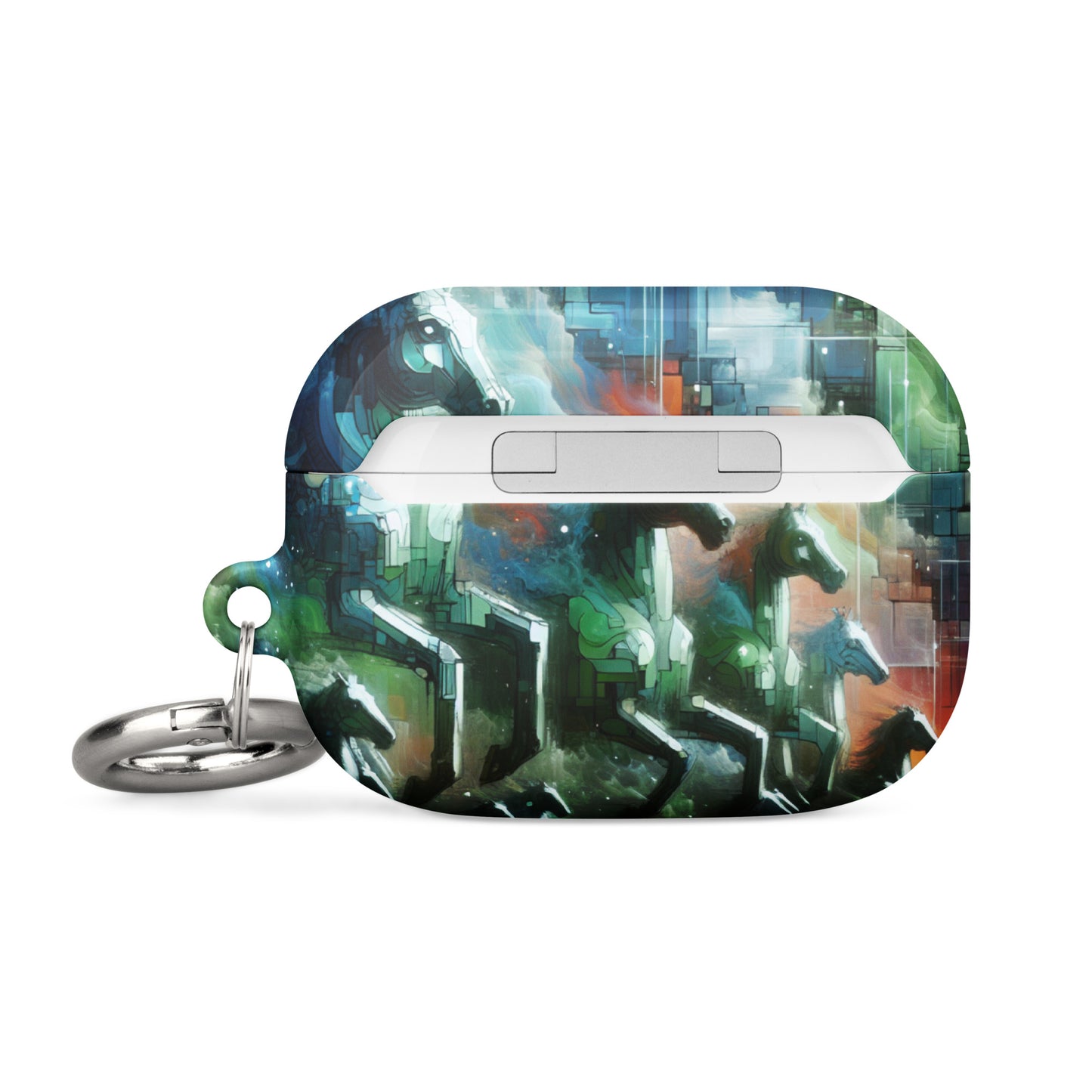 Mystical Horsemen AirPods® Case with Metal Carabiner - Durable & Impact-Resistant - BrushstrokesOfCode