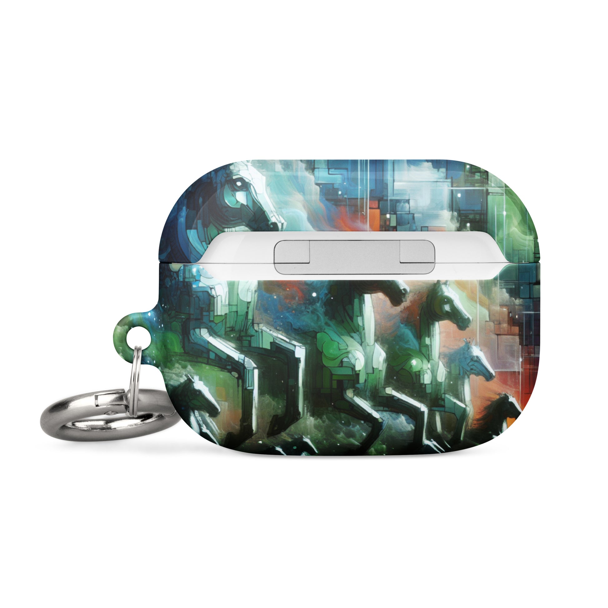 Mystical Horsemen AirPods® Case with Metal Carabiner - Durable & Impact-Resistant - BrushstrokesOfCode