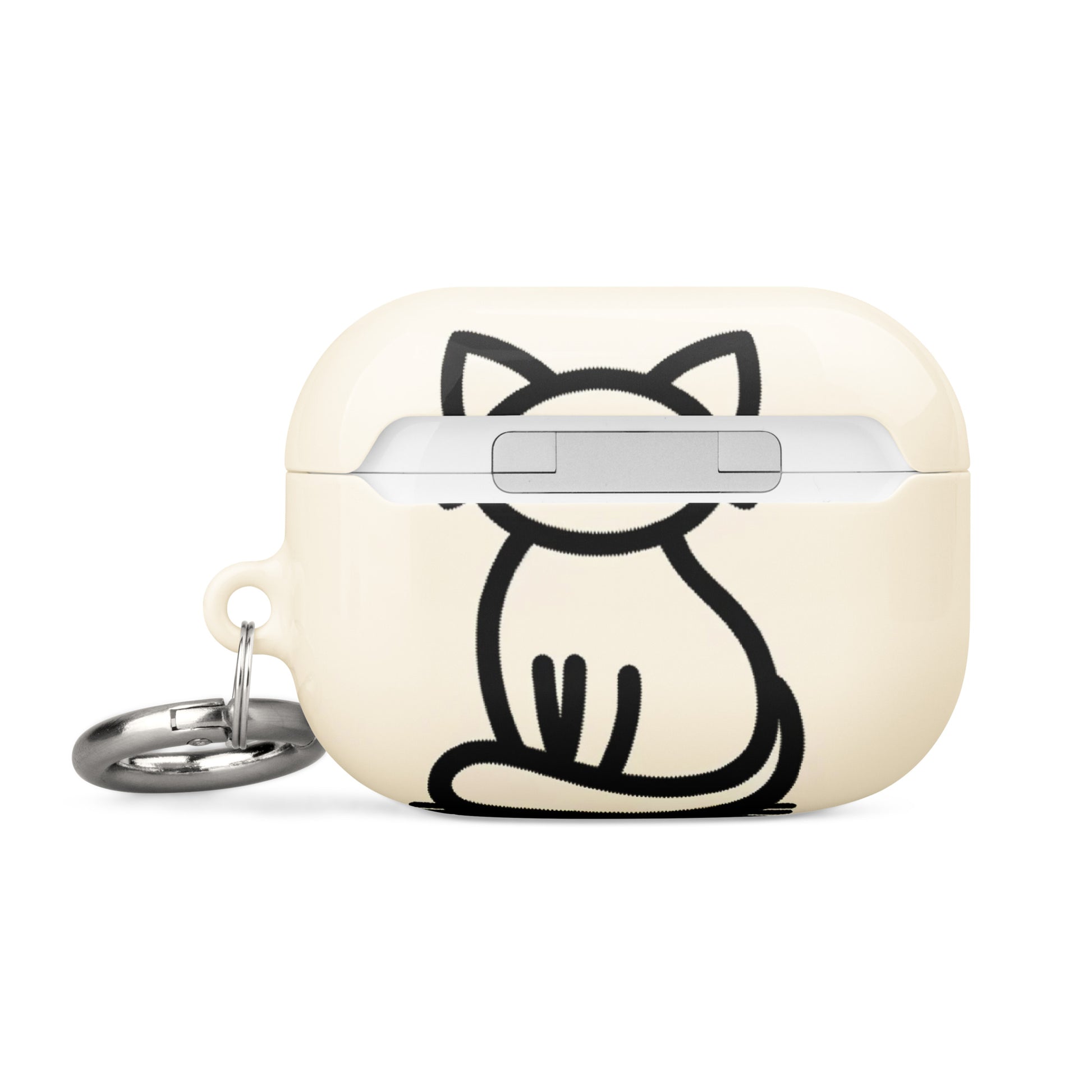 Adorable Cat AirPods® Case with Metal Carabiner - Durable & Impact-Resistant - BrushstrokesOfCode