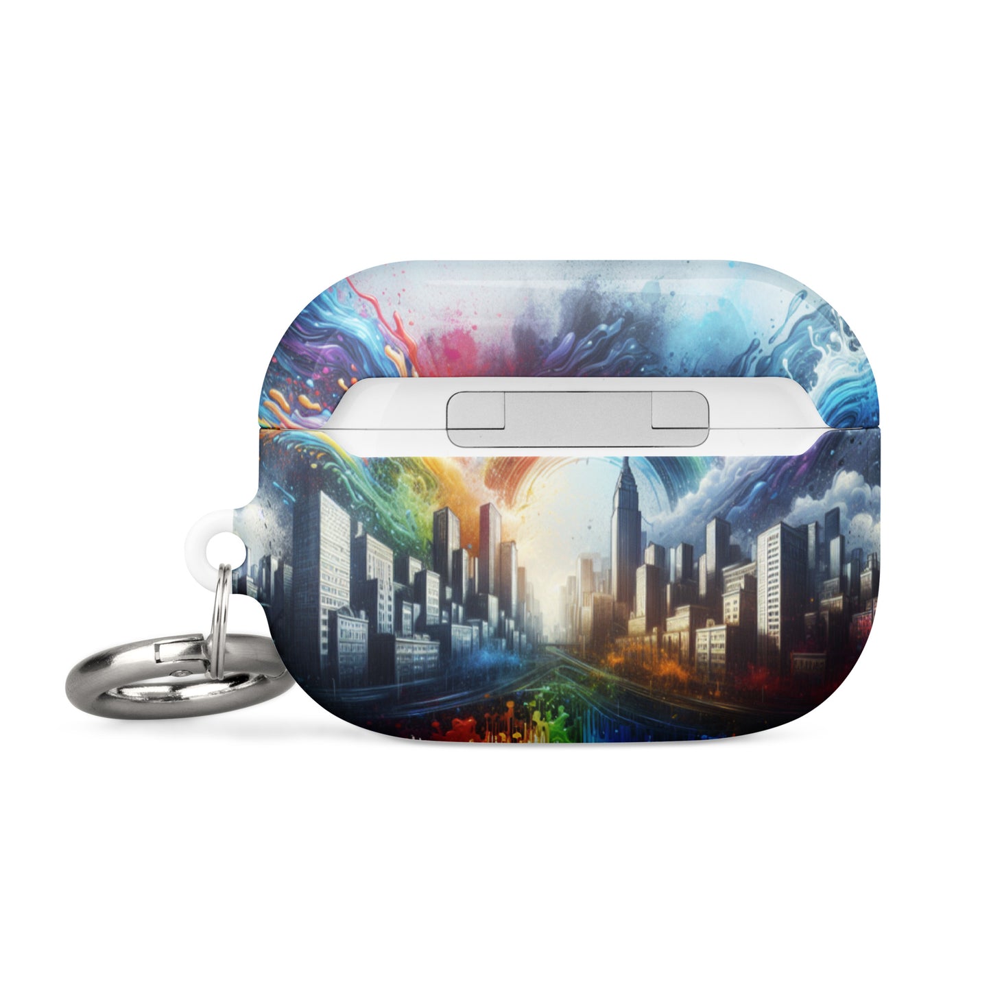 Rainbow City AirPods® Case | Premium Impact Protection | Metal Carabiner | Scratch & Drop Proof - BrushstrokesOfCode