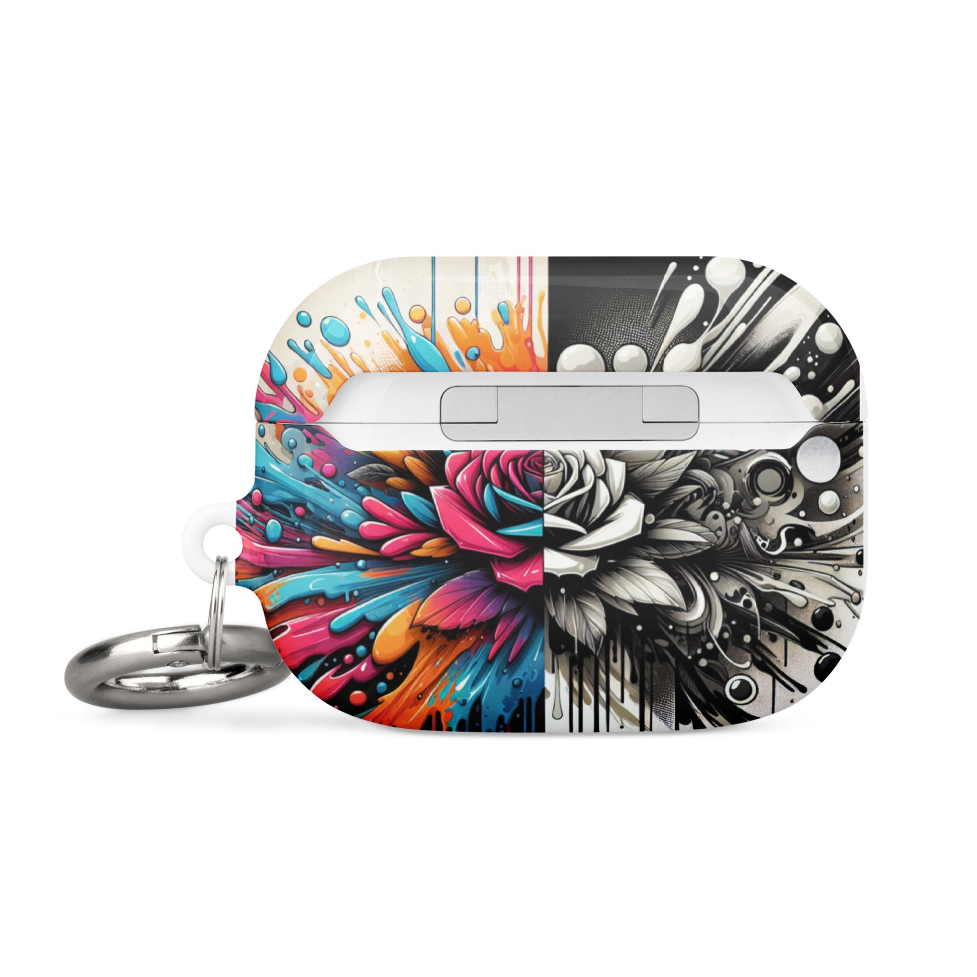 Artistic Rose AirPods® Case | Impact-Resistant Polycarbonate | Metal Carabiner | Scratch & Drop Protection - BrushstrokesOfCode