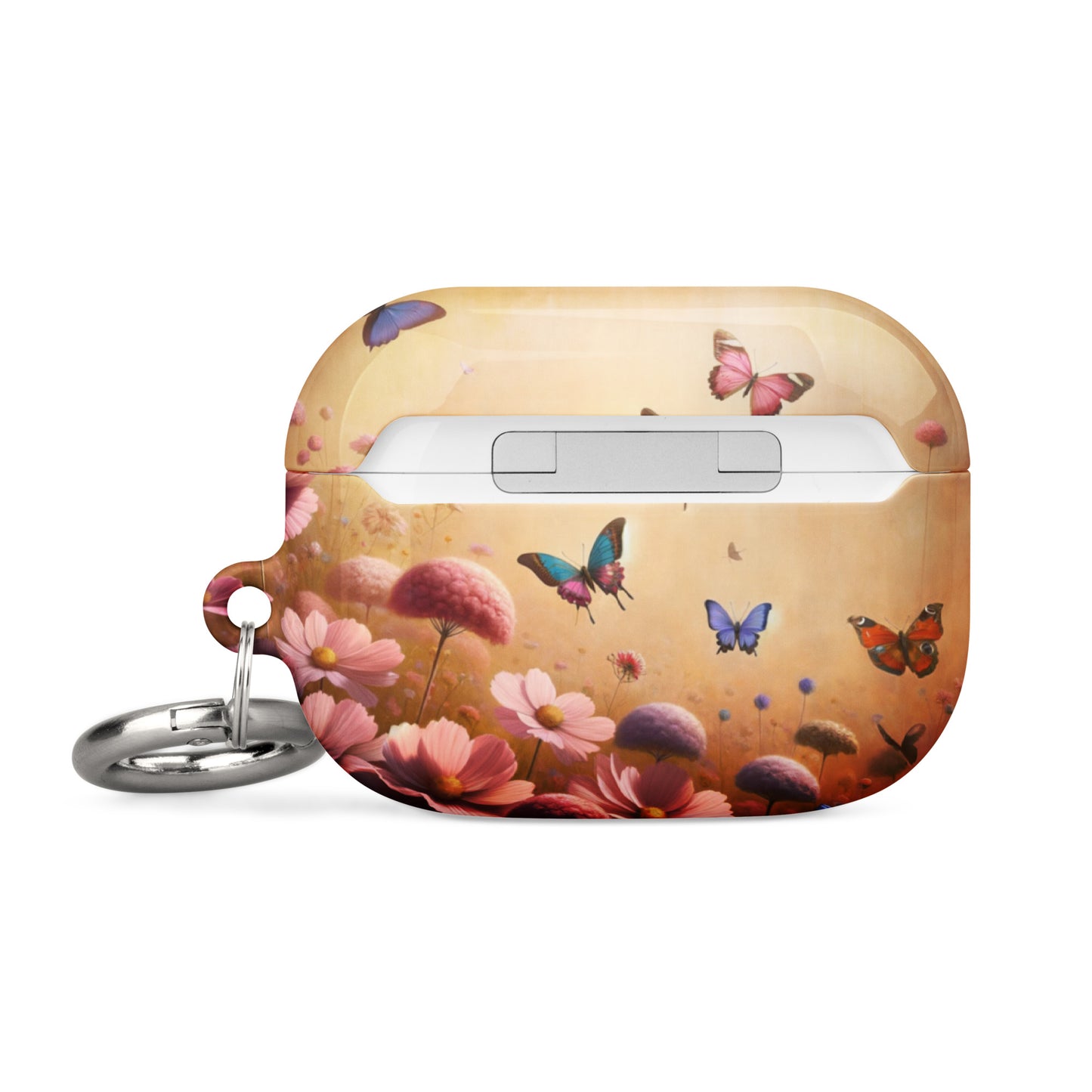 Butterfly Garden AirPods® Case | Impact-Resistant Polycarbonate | Metal Carabiner | Scratch & Drop Protection - BrushstrokesOfCode