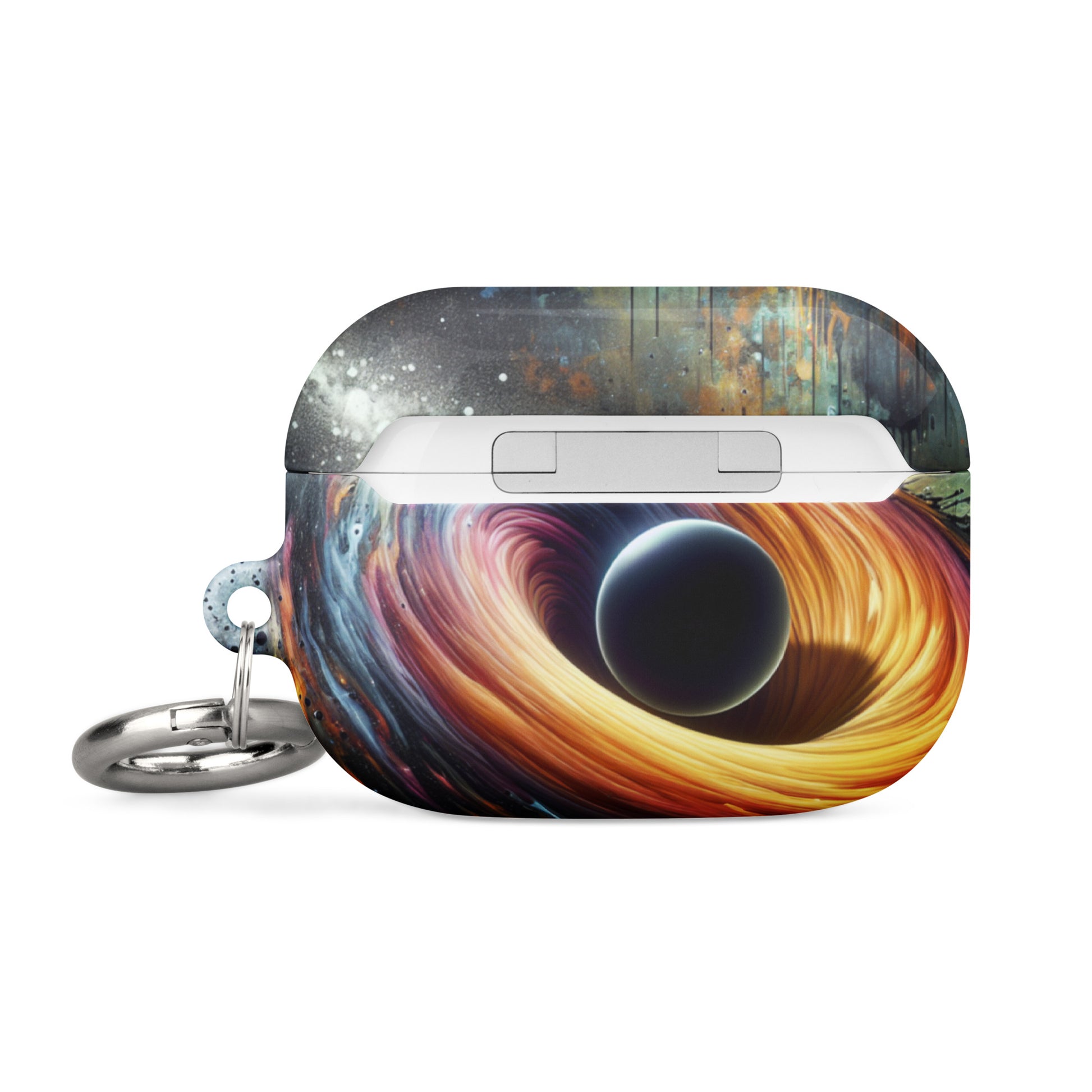 Cosmic Swirl AirPods® Case | Impact-Resistant Polycarbonate | Metal Carabiner | Scratch & Drop Protection - BrushstrokesOfCode
