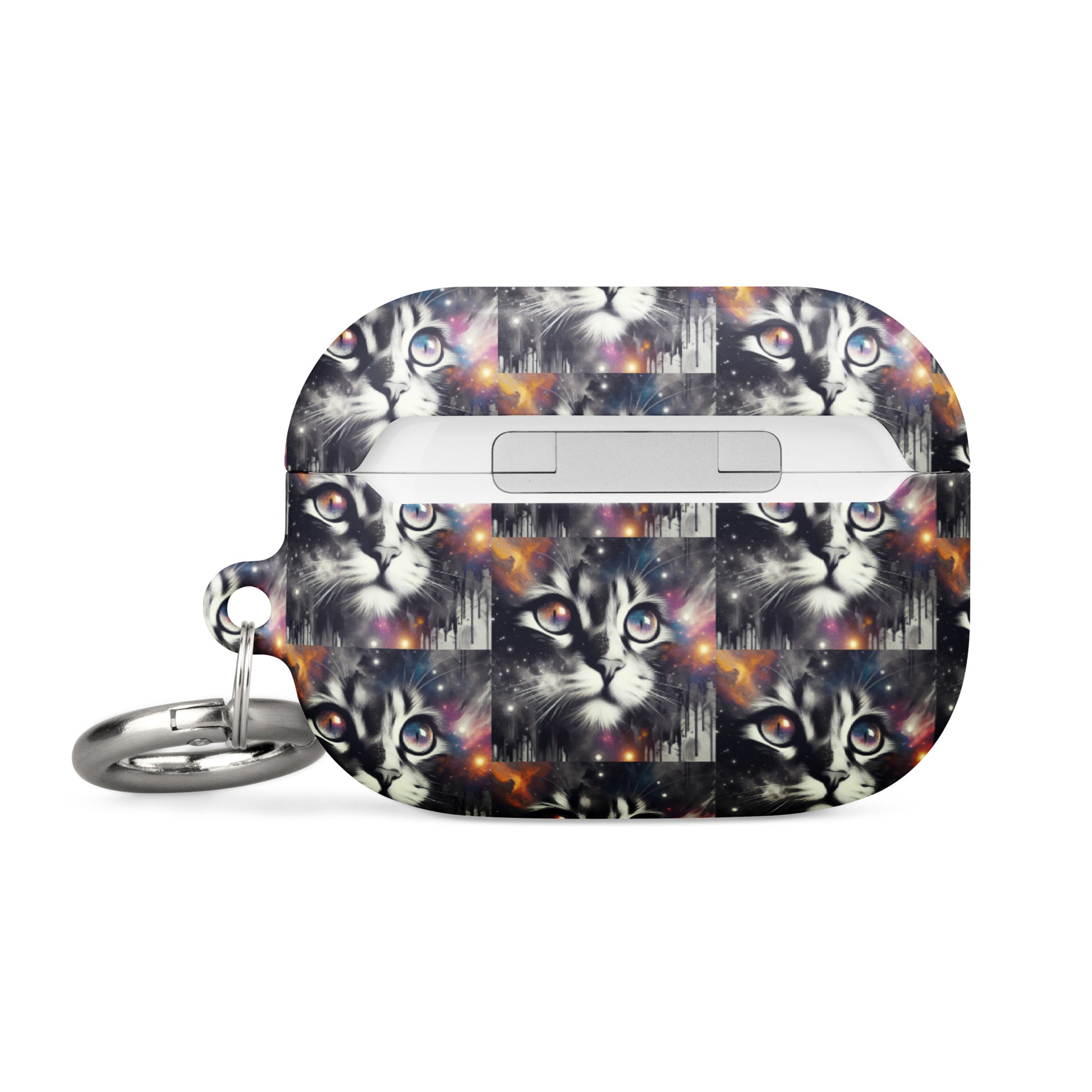 Galactic Cat AirPods® Case | Impact-Resistant Polycarbonate | Metal Carabiner | Scratch & Drop Protection - BrushstrokesOfCode