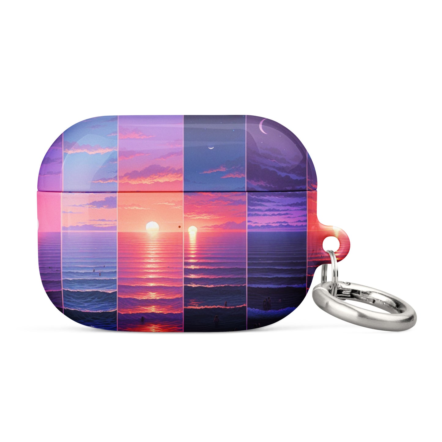 Stunning Sunset AirPods® Case with Metal Carabiner - Impact-Resistant Cover - BrushstrokesOfCode