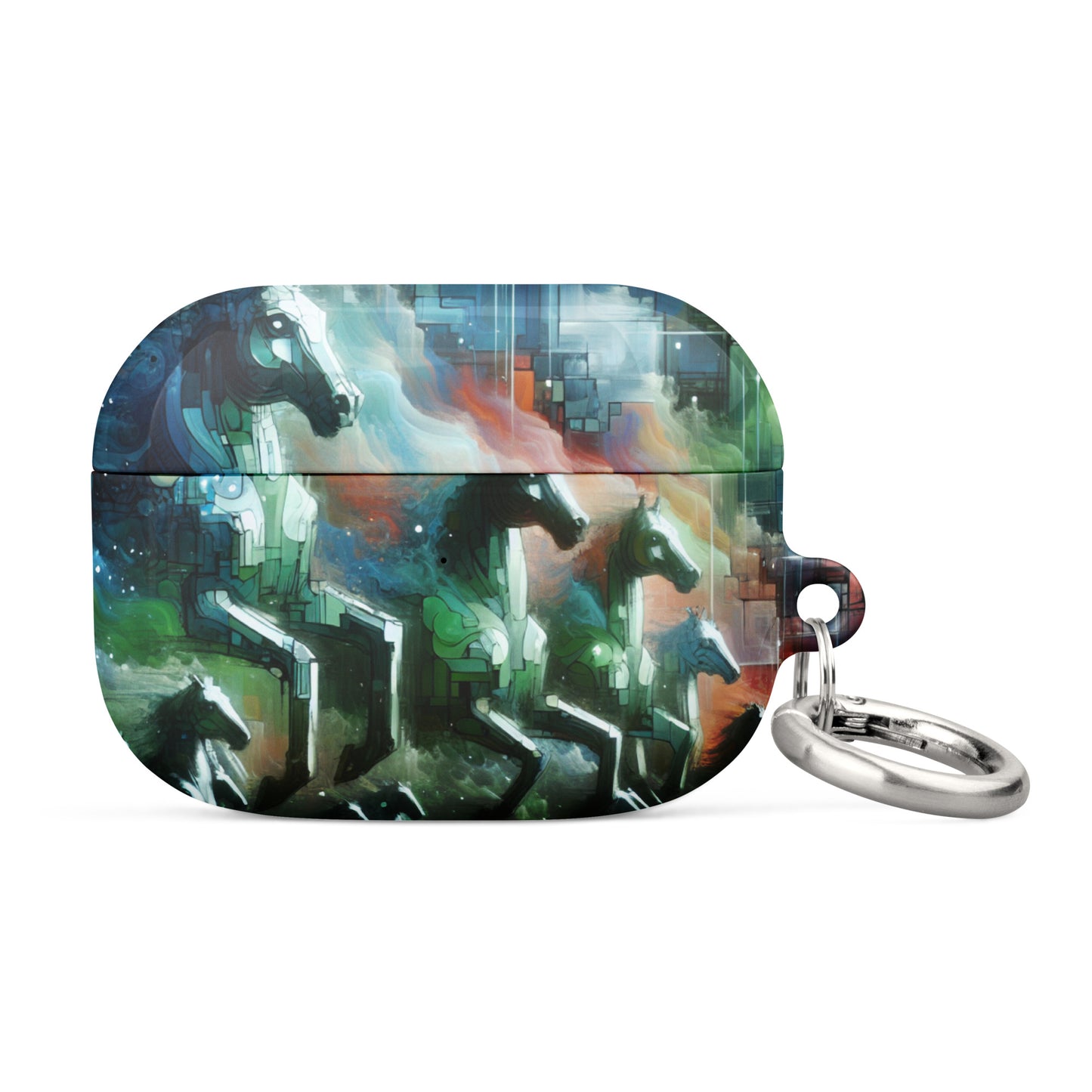 Mystical Horsemen AirPods® Case with Metal Carabiner - Durable & Impact-Resistant - BrushstrokesOfCode