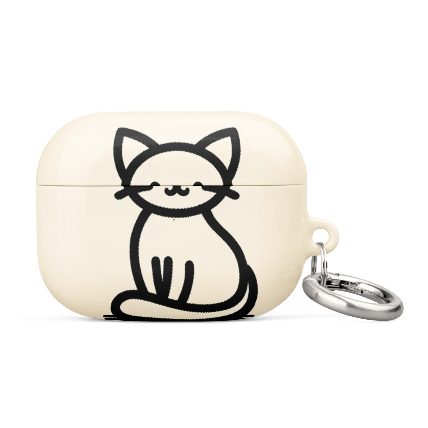 Adorable Cat AirPods® Case with Metal Carabiner - Durable & Impact-Resistant - BrushstrokesOfCode