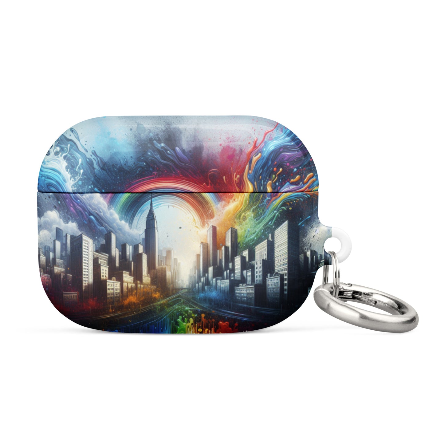Rainbow City AirPods® Case | Premium Impact Protection | Metal Carabiner | Scratch & Drop Proof - BrushstrokesOfCode