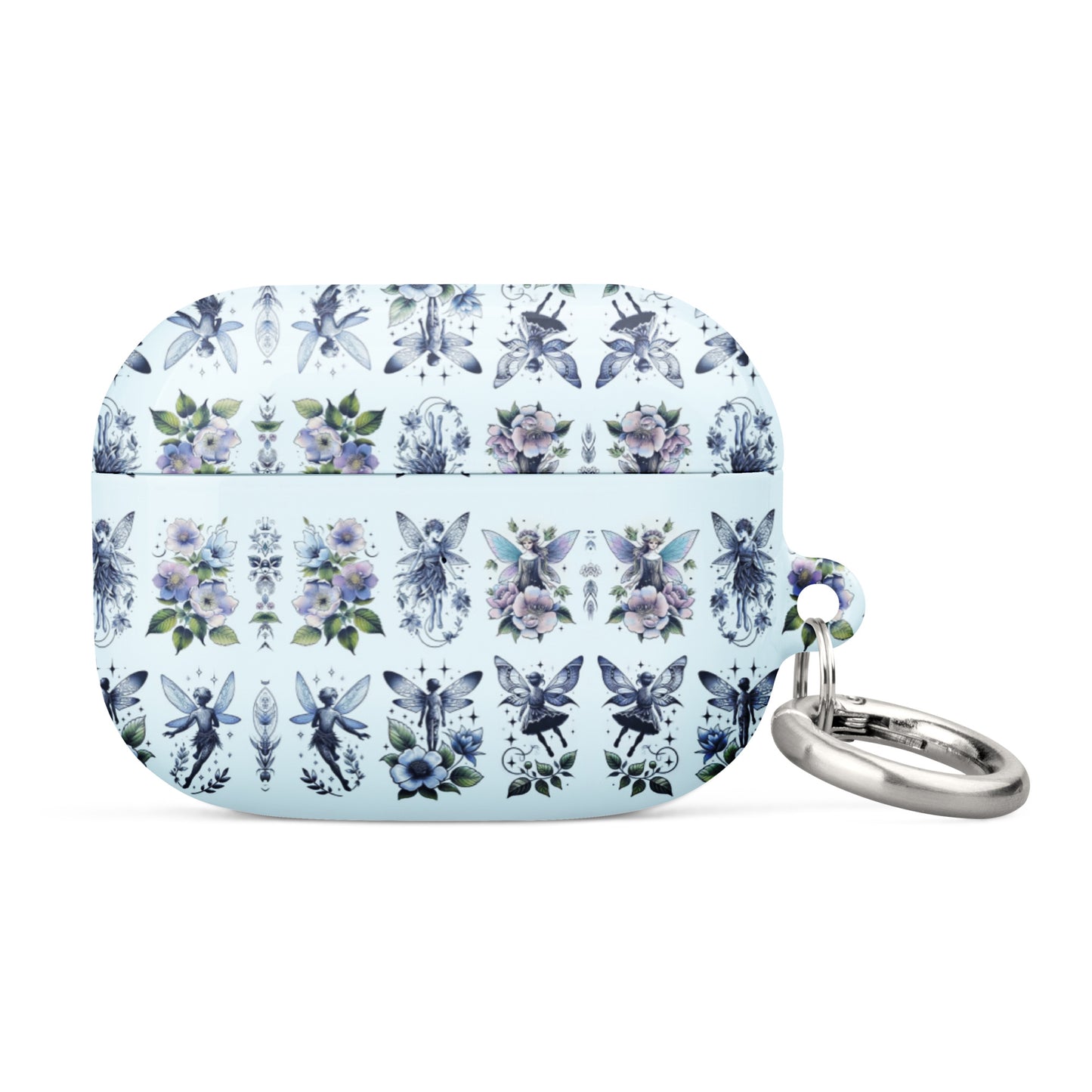 Floral Butterfly AirPods® Case | Impact-Resistant Polycarbonate | Metal Carabiner | Scratch & Drop Protection - BrushstrokesOfCode