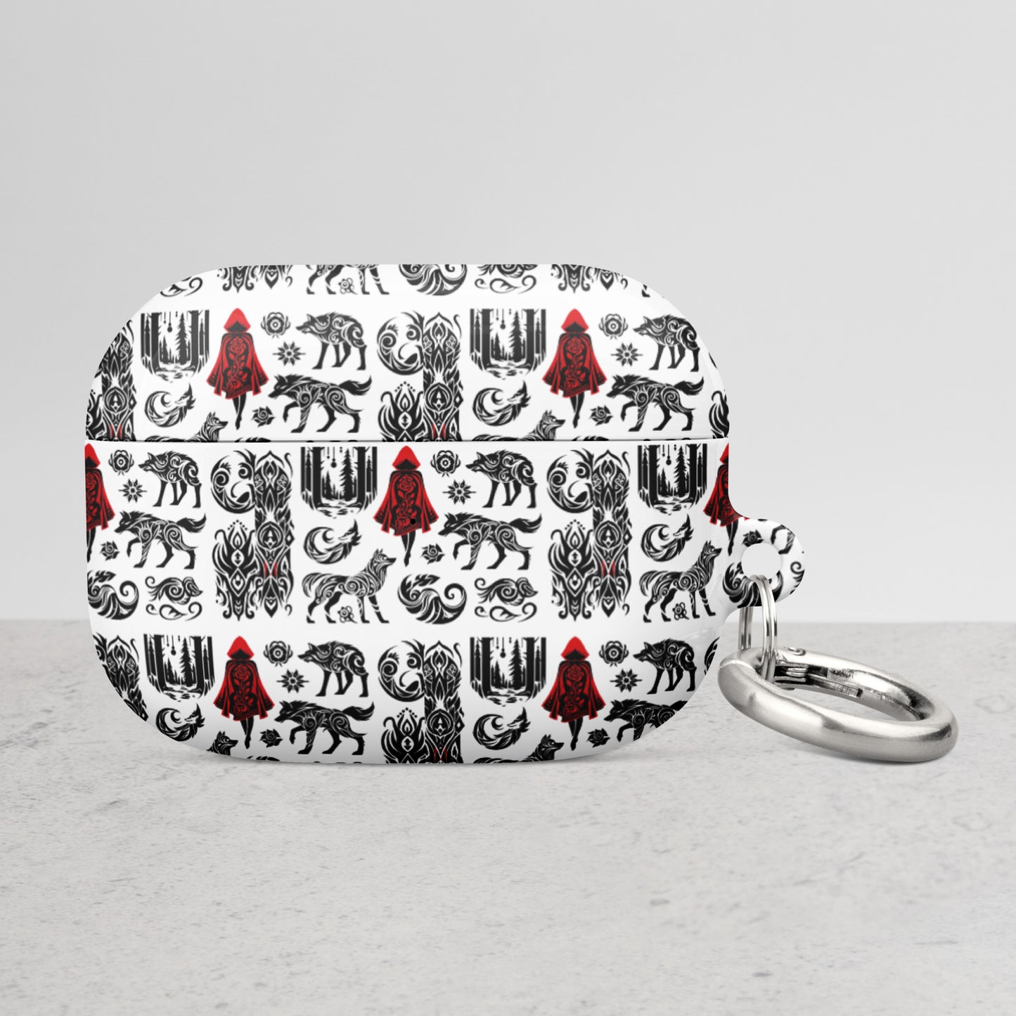 Red Riding Hood AirPods® Case | Impact-Resistant Polycarbonate | Metal Carabiner | Scratch & Drop Protection - BrushstrokesOfCode