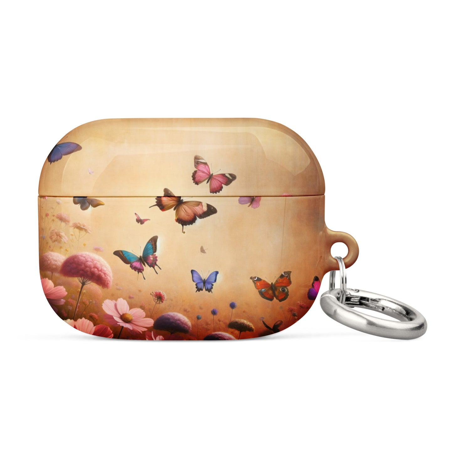 Butterfly Garden AirPods® Case | Impact-Resistant Polycarbonate | Metal Carabiner | Scratch & Drop Protection - BrushstrokesOfCode
