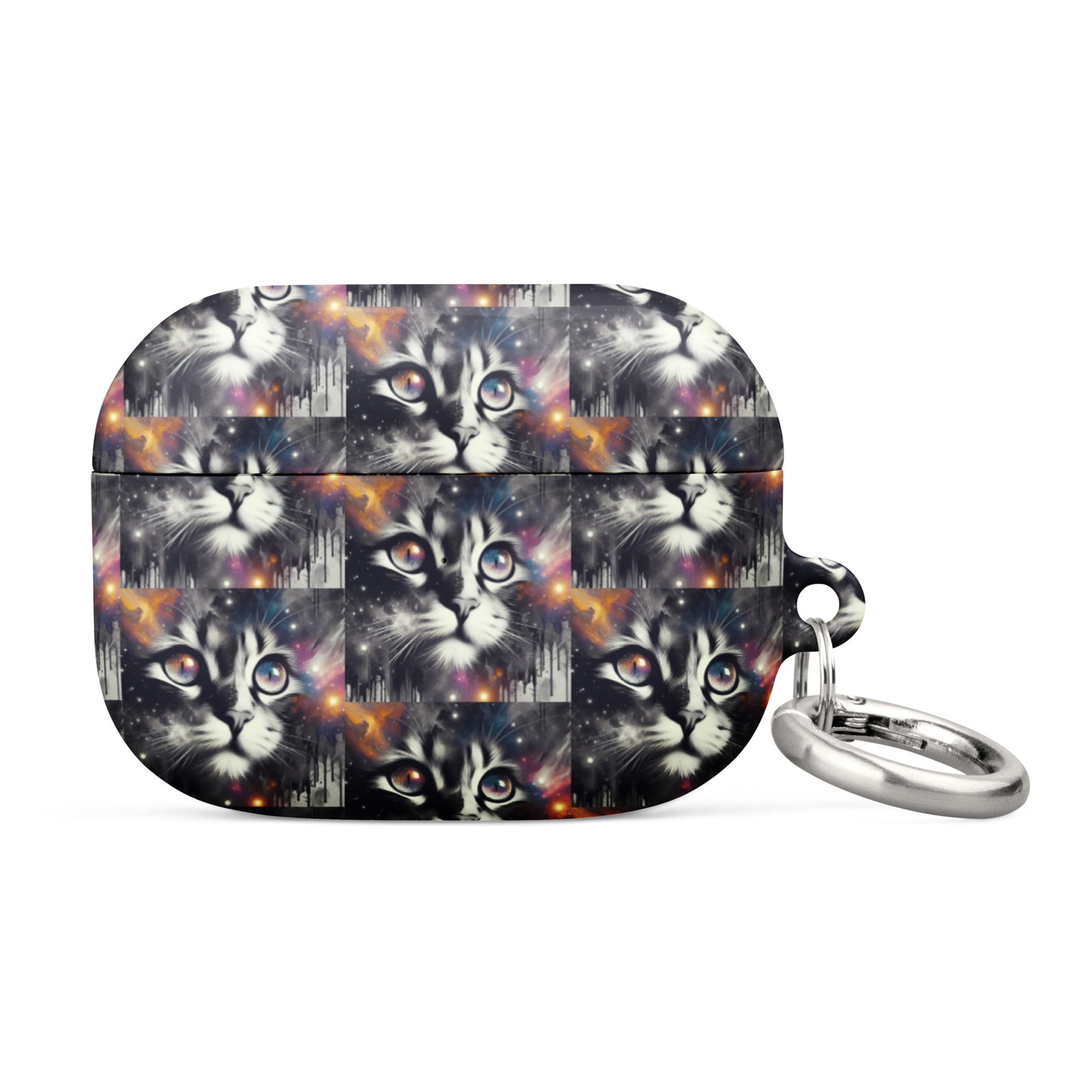 Galactic Cat AirPods® Case | Impact-Resistant Polycarbonate | Metal Carabiner | Scratch & Drop Protection - BrushstrokesOfCode