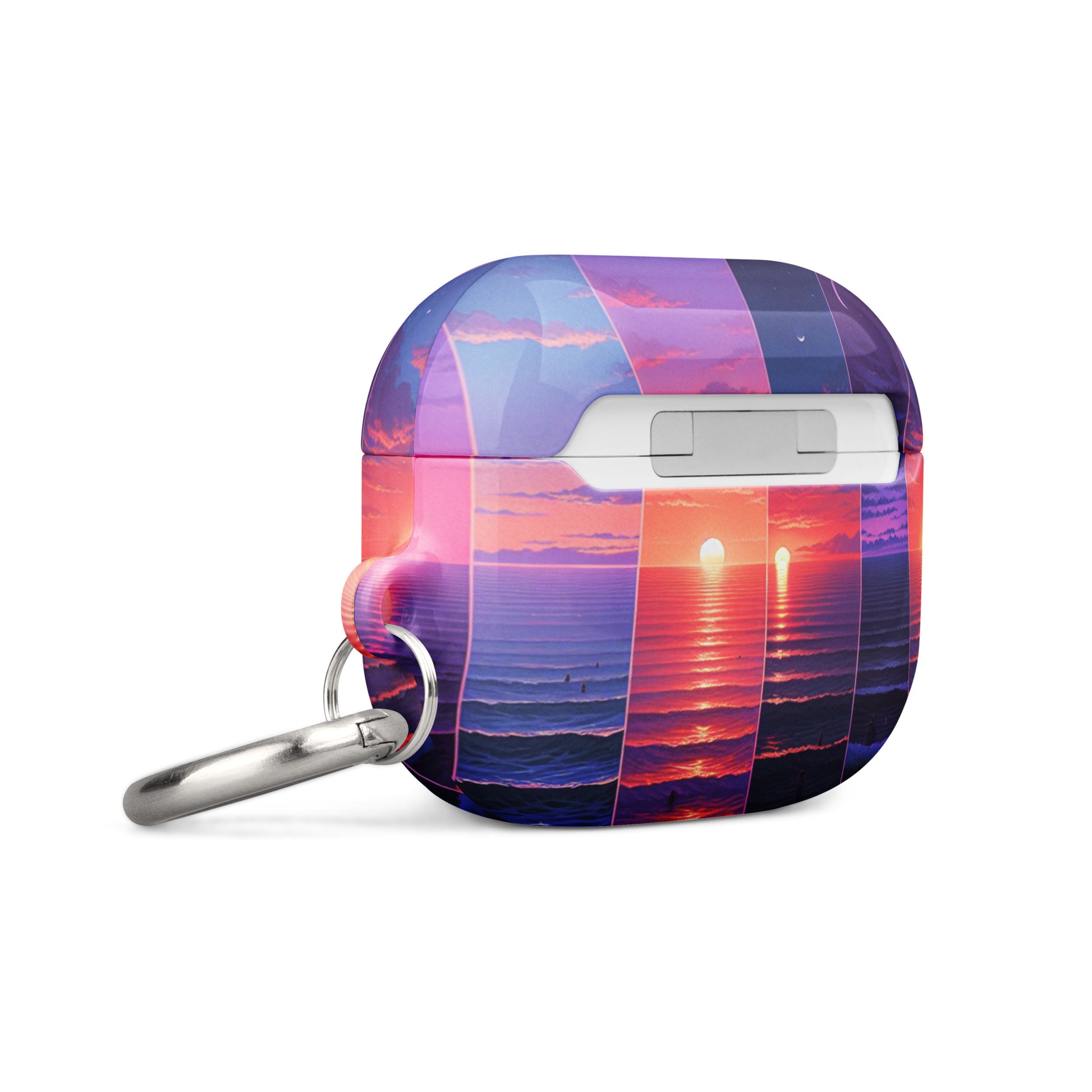 Stunning Sunset AirPods® Case with Metal Carabiner - Impact-Resistant Cover - BrushstrokesOfCode