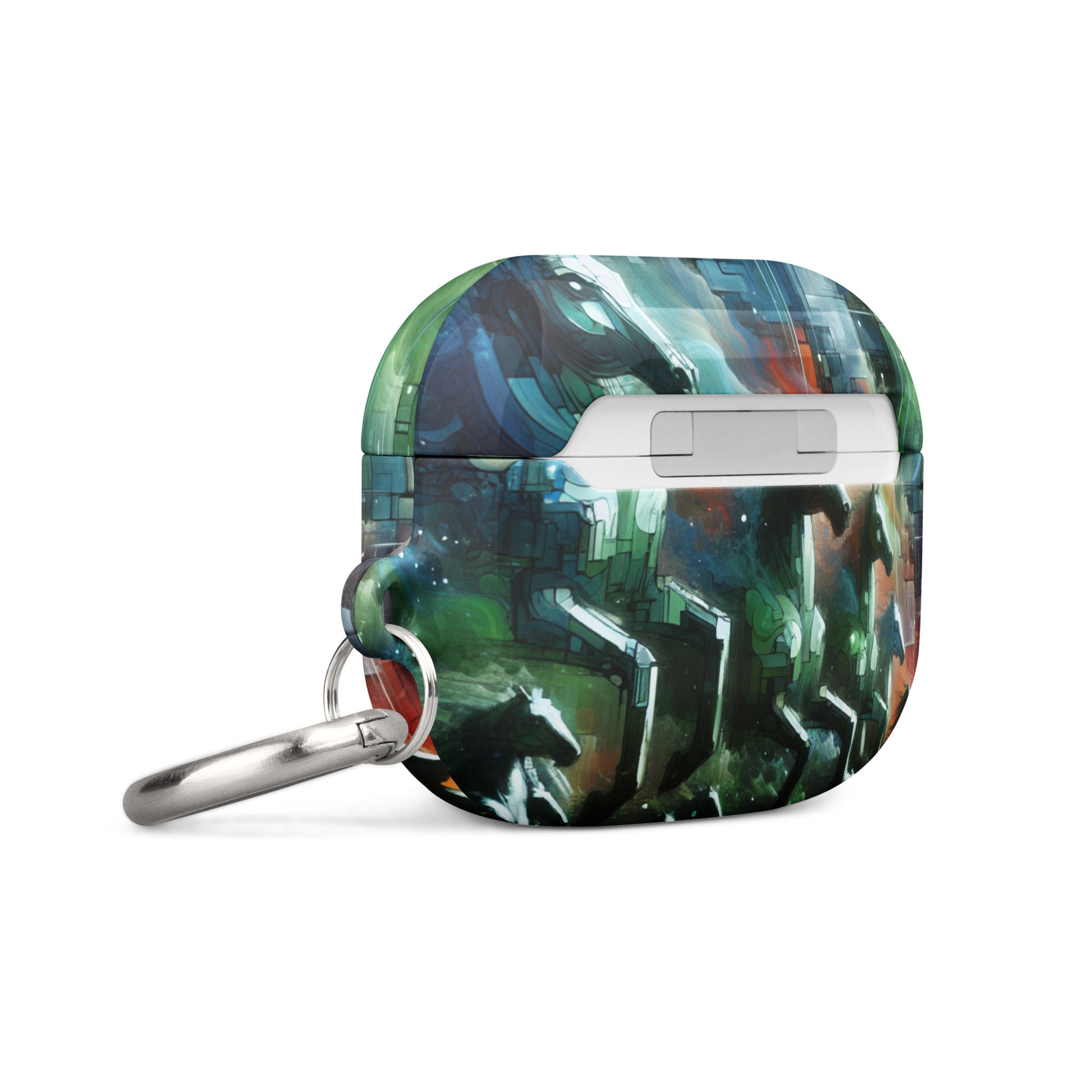 Mystical Horsemen AirPods® Case with Metal Carabiner - Durable & Impact-Resistant - BrushstrokesOfCode