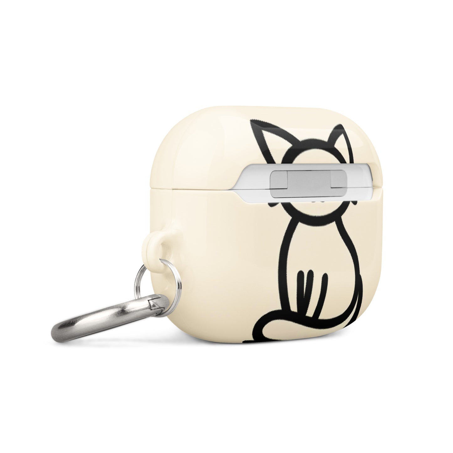 Adorable Cat AirPods® Case with Metal Carabiner - Durable & Impact-Resistant - BrushstrokesOfCode