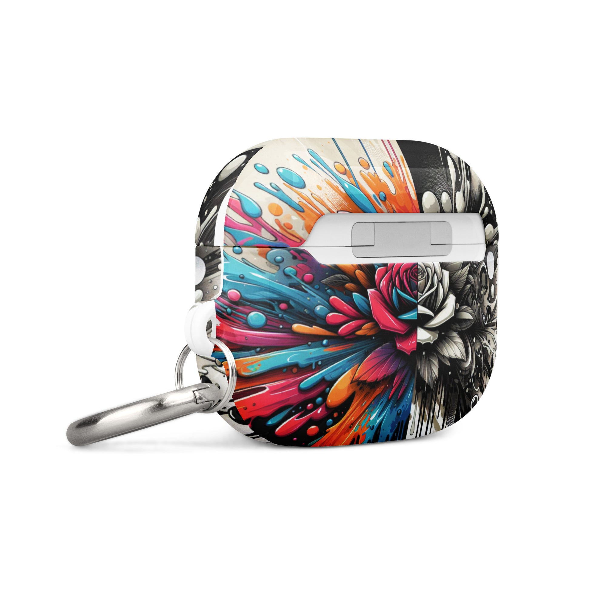 Artistic Rose AirPods® Case | Impact-Resistant Polycarbonate | Metal Carabiner | Scratch & Drop Protection - BrushstrokesOfCode