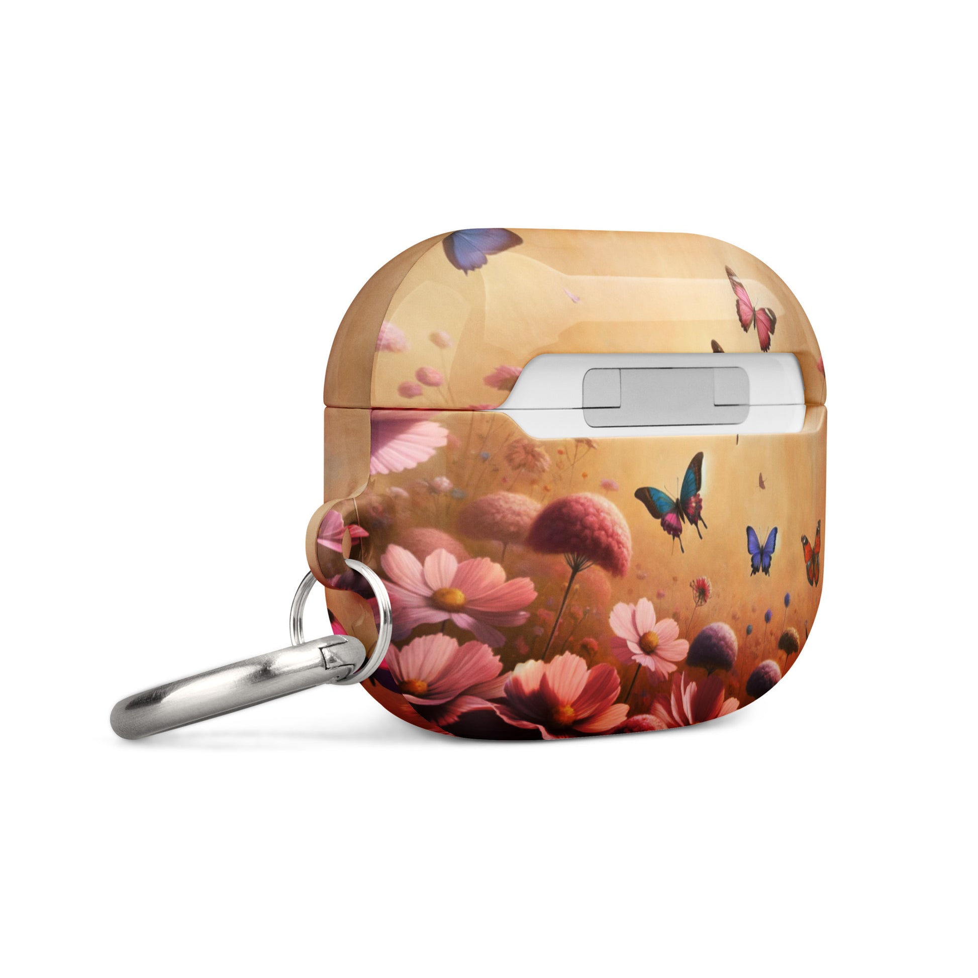 Butterfly Garden AirPods® Case | Impact-Resistant Polycarbonate | Metal Carabiner | Scratch & Drop Protection - BrushstrokesOfCode