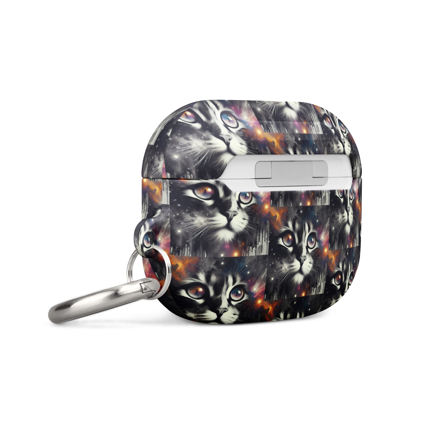 Galactic Cat AirPods® Case | Impact-Resistant Polycarbonate | Metal Carabiner | Scratch & Drop Protection - BrushstrokesOfCode