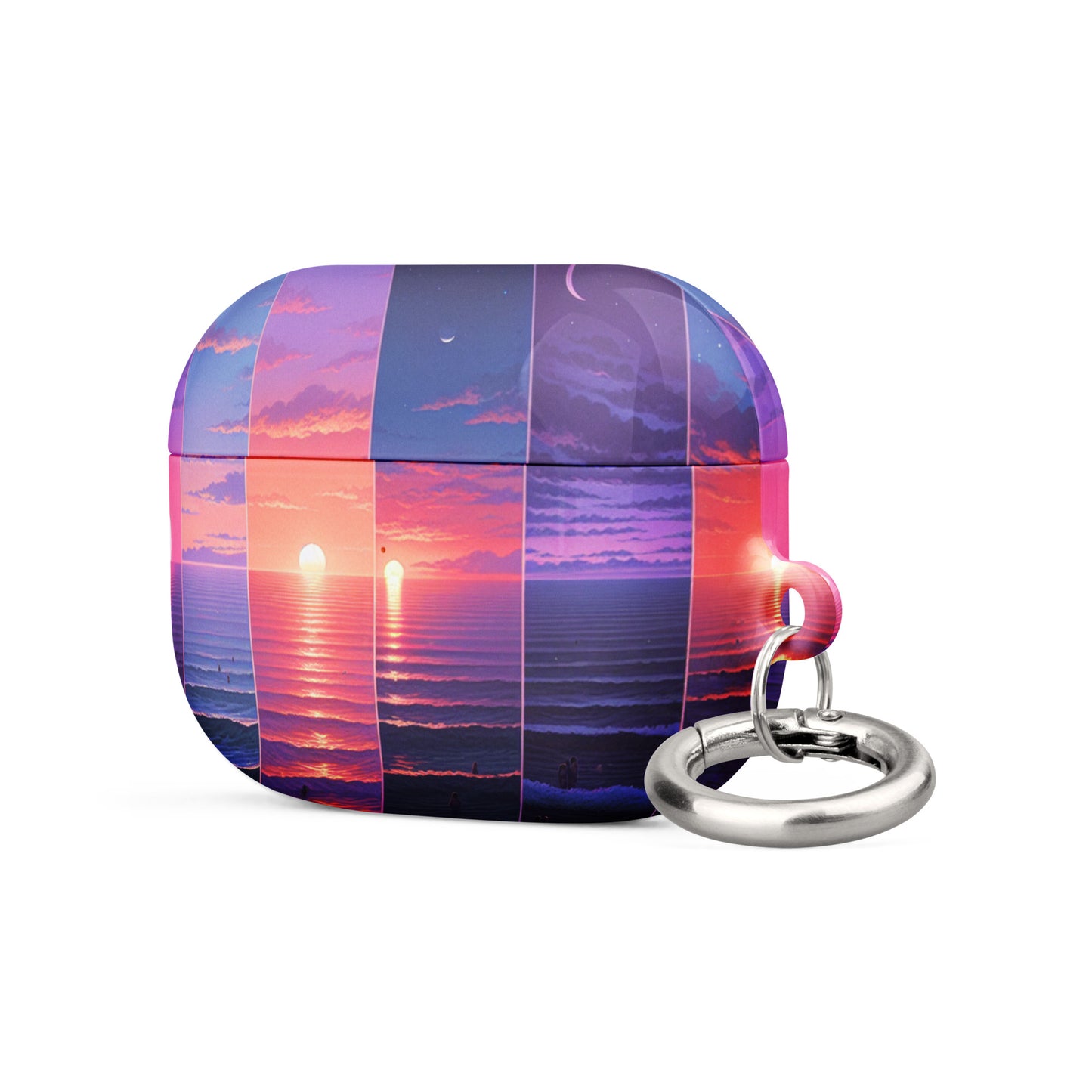 Stunning Sunset AirPods® Case with Metal Carabiner - Impact-Resistant Cover - BrushstrokesOfCode