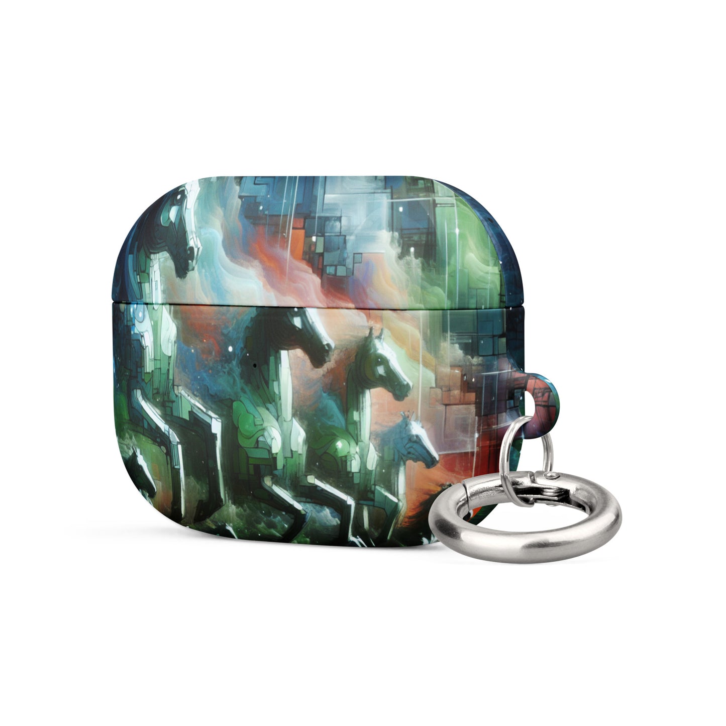 Mystical Horsemen AirPods® Case with Metal Carabiner - Durable & Impact-Resistant - BrushstrokesOfCode