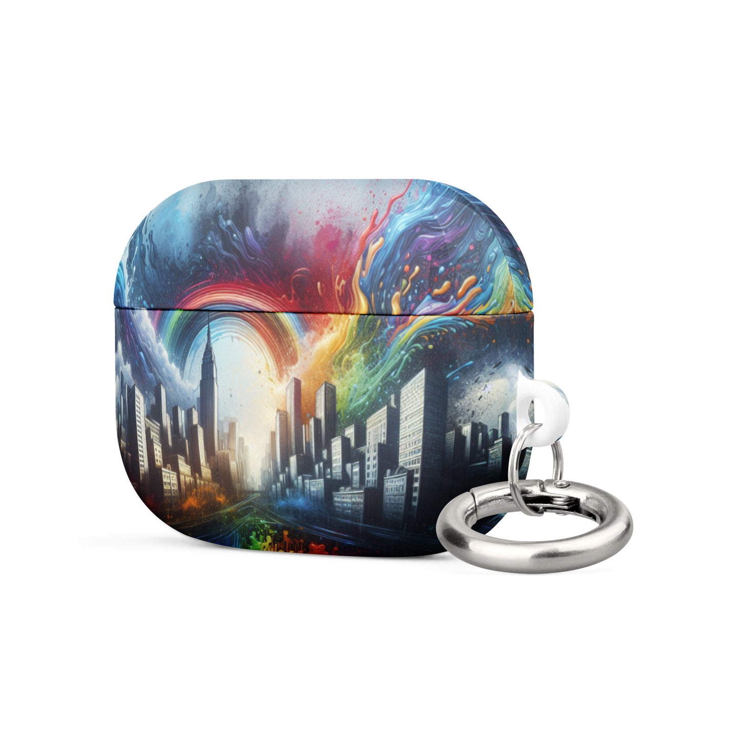 Rainbow City AirPods® Case | Premium Impact Protection | Metal Carabiner | Scratch & Drop Proof - BrushstrokesOfCode