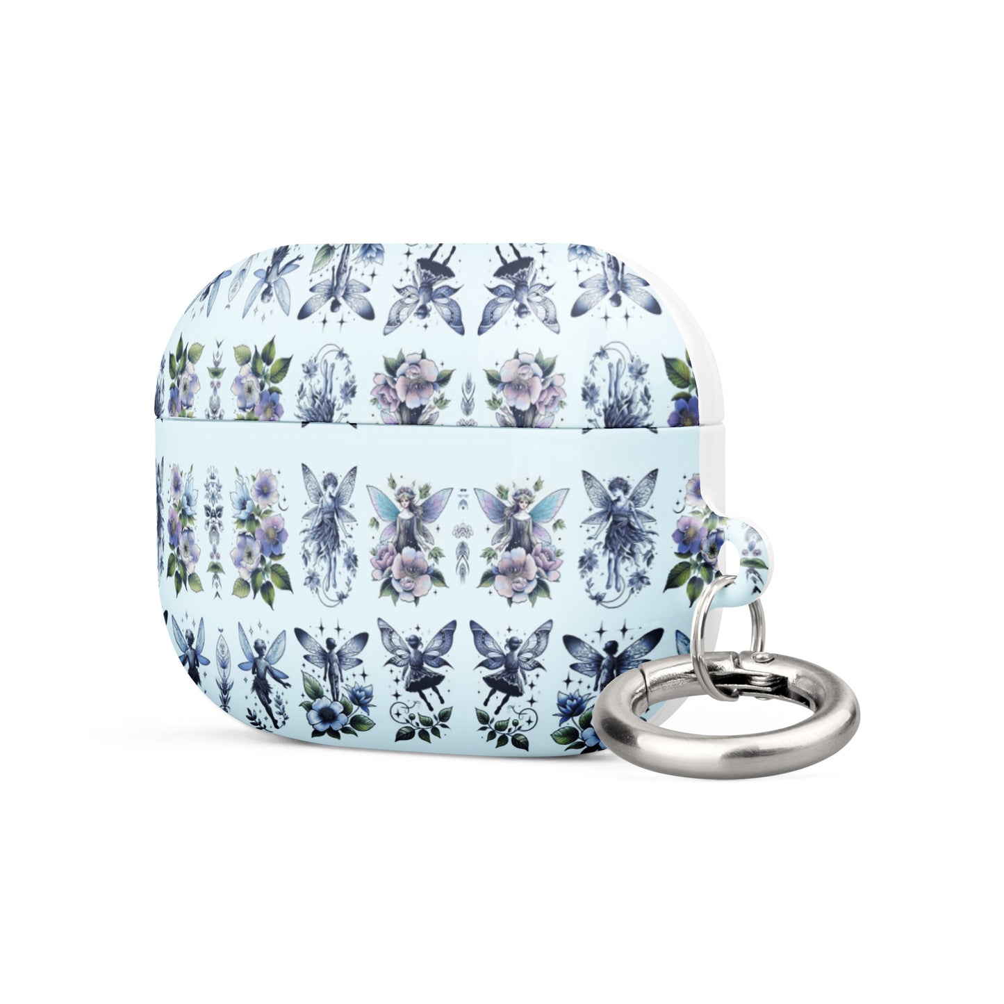 Floral Butterfly AirPods® Case | Impact-Resistant Polycarbonate | Metal Carabiner | Scratch & Drop Protection - BrushstrokesOfCode