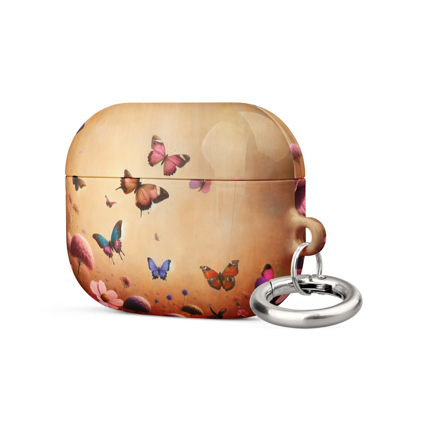Butterfly Garden AirPods® Case | Impact-Resistant Polycarbonate | Metal Carabiner | Scratch & Drop Protection - BrushstrokesOfCode