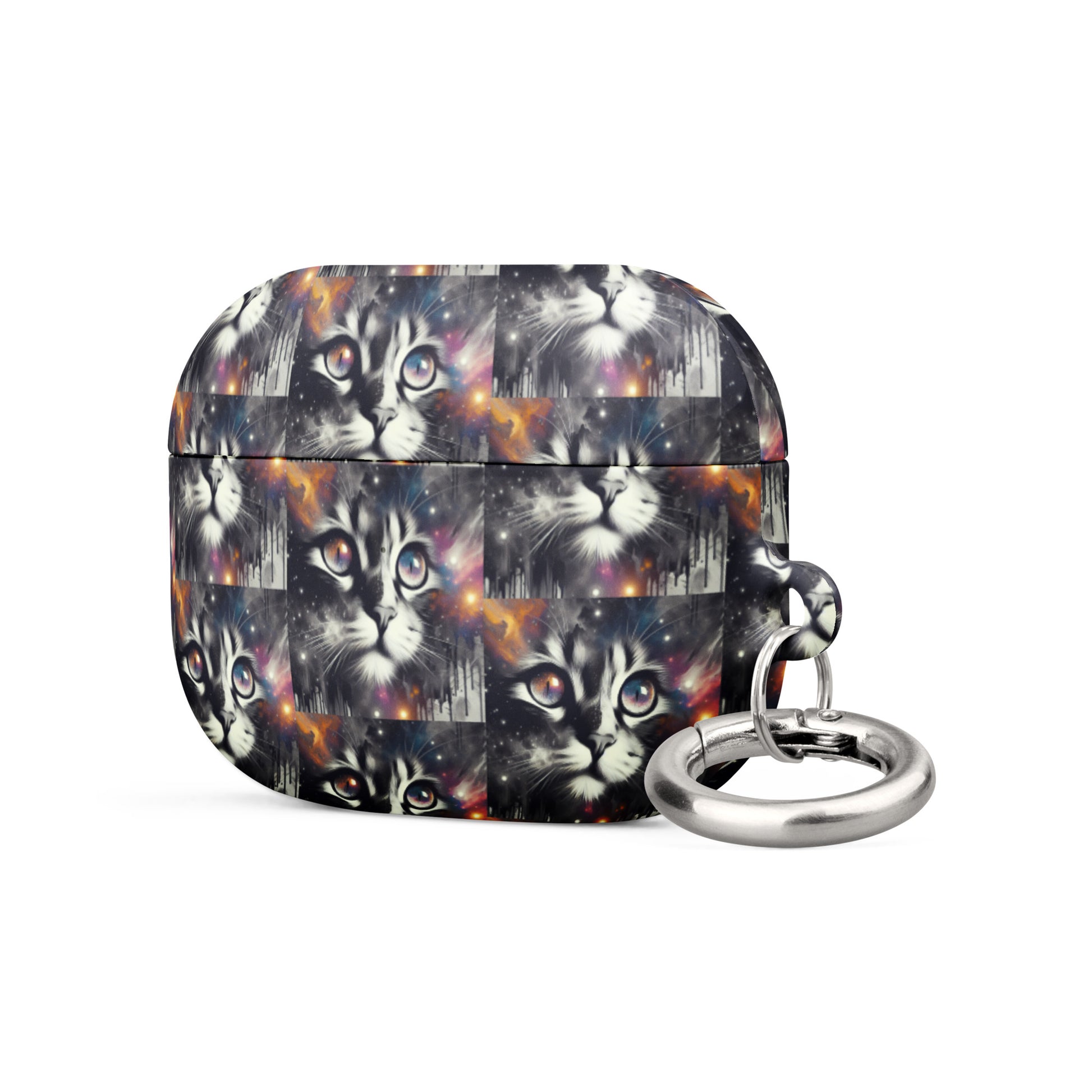Galactic Cat AirPods® Case | Impact-Resistant Polycarbonate | Metal Carabiner | Scratch & Drop Protection - BrushstrokesOfCode