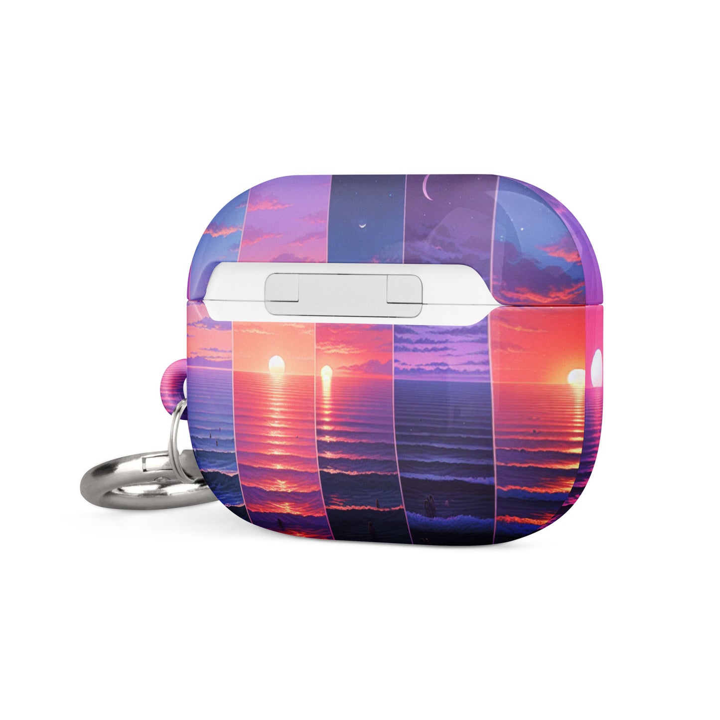 Stunning Sunset AirPods® Case with Metal Carabiner - Impact-Resistant Cover - BrushstrokesOfCode
