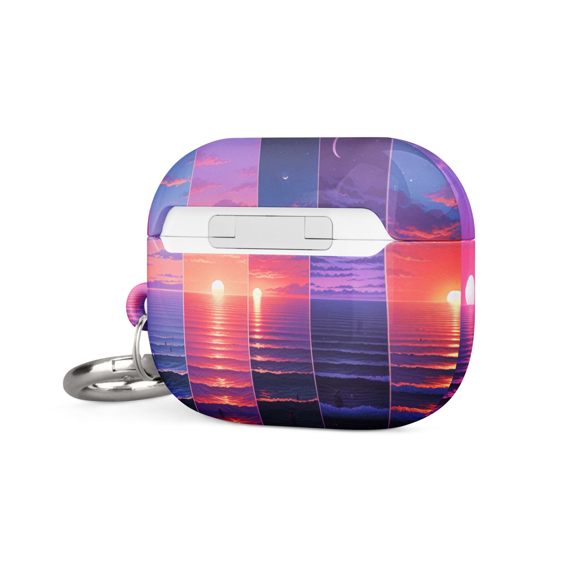 Stunning Sunset AirPods® Case with Metal Carabiner - Impact-Resistant Cover - BrushstrokesOfCode