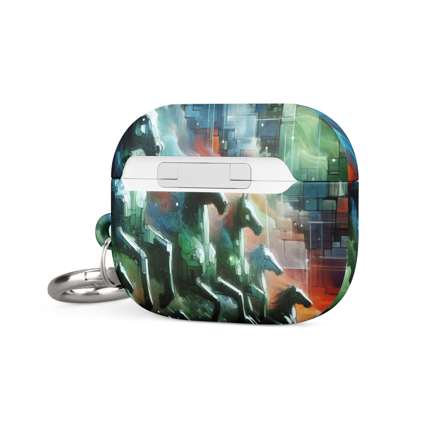 Mystical Horsemen AirPods® Case with Metal Carabiner - Durable & Impact-Resistant - BrushstrokesOfCode