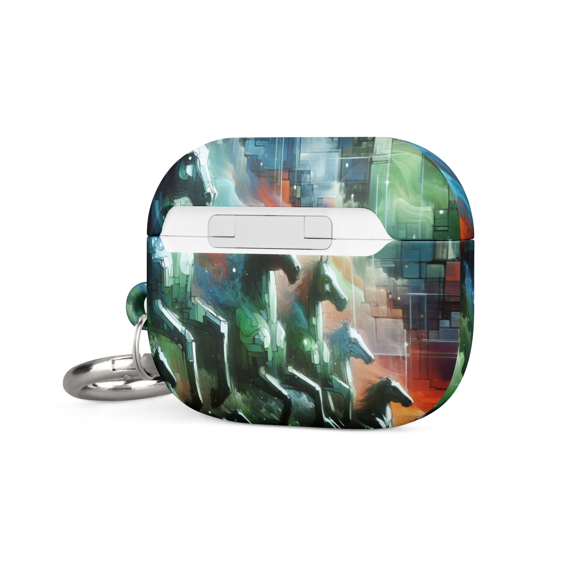 Mystical Horsemen AirPods® Case with Metal Carabiner - Durable & Impact-Resistant - BrushstrokesOfCode