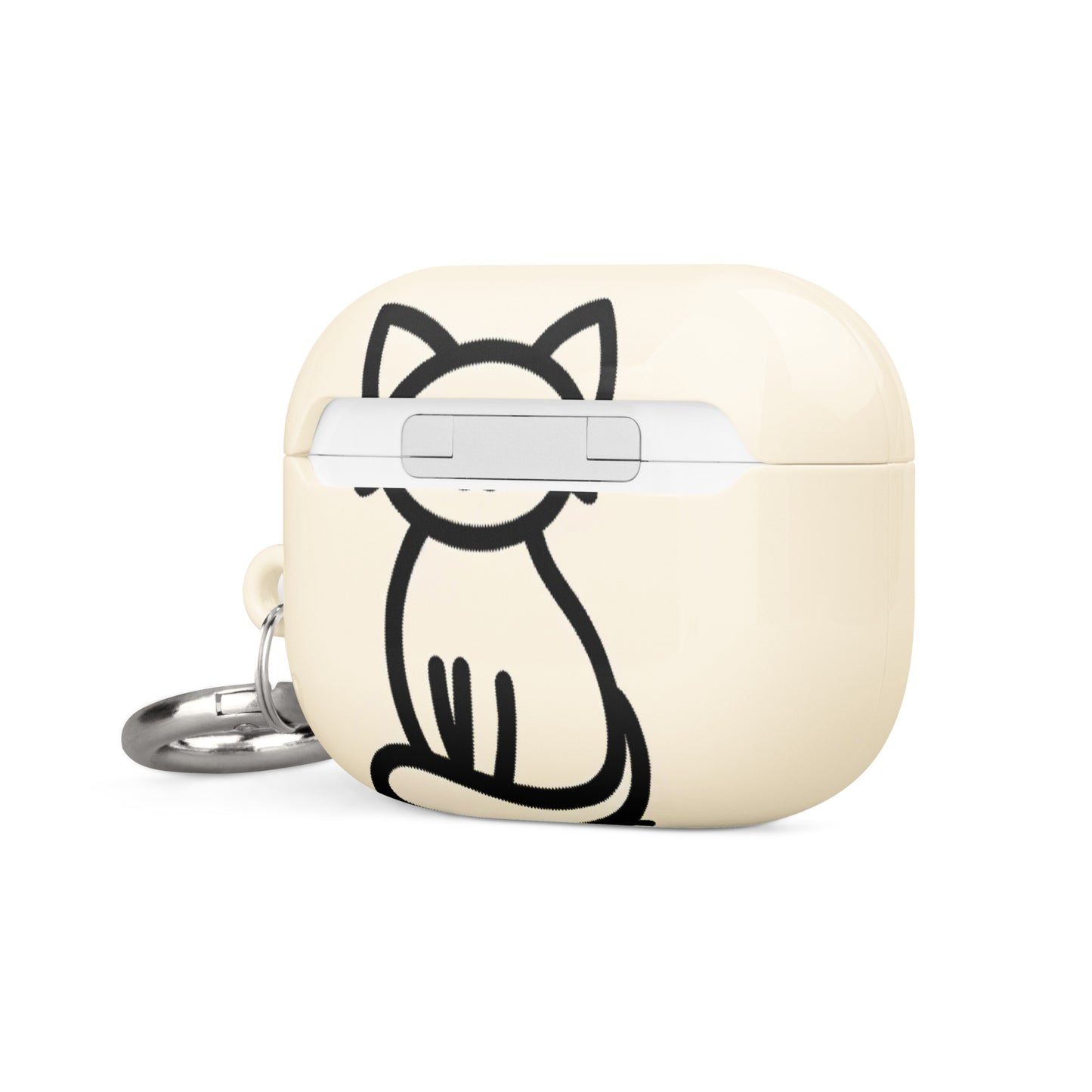 Adorable Cat AirPods® Case with Metal Carabiner - Durable & Impact-Resistant - BrushstrokesOfCode
