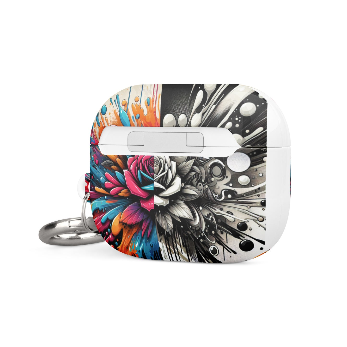 Artistic Rose AirPods® Case | Impact-Resistant Polycarbonate | Metal Carabiner | Scratch & Drop Protection - BrushstrokesOfCode