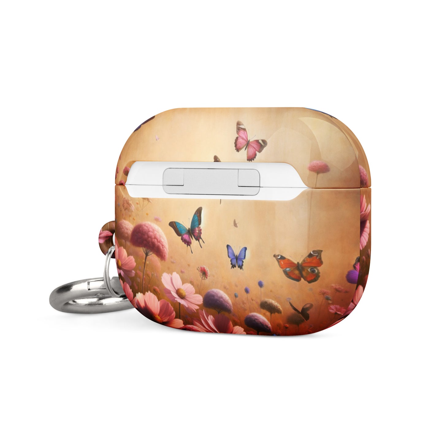 Butterfly Garden AirPods® Case | Impact-Resistant Polycarbonate | Metal Carabiner | Scratch & Drop Protection - BrushstrokesOfCode