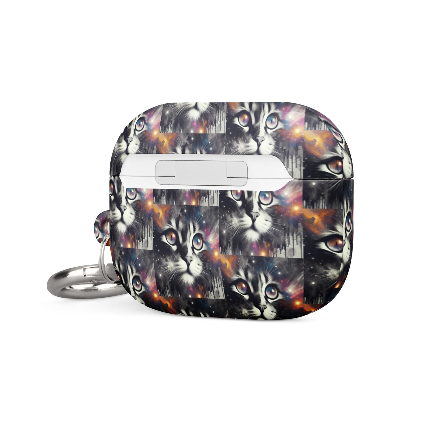 Galactic Cat AirPods® Case | Impact-Resistant Polycarbonate | Metal Carabiner | Scratch & Drop Protection - BrushstrokesOfCode