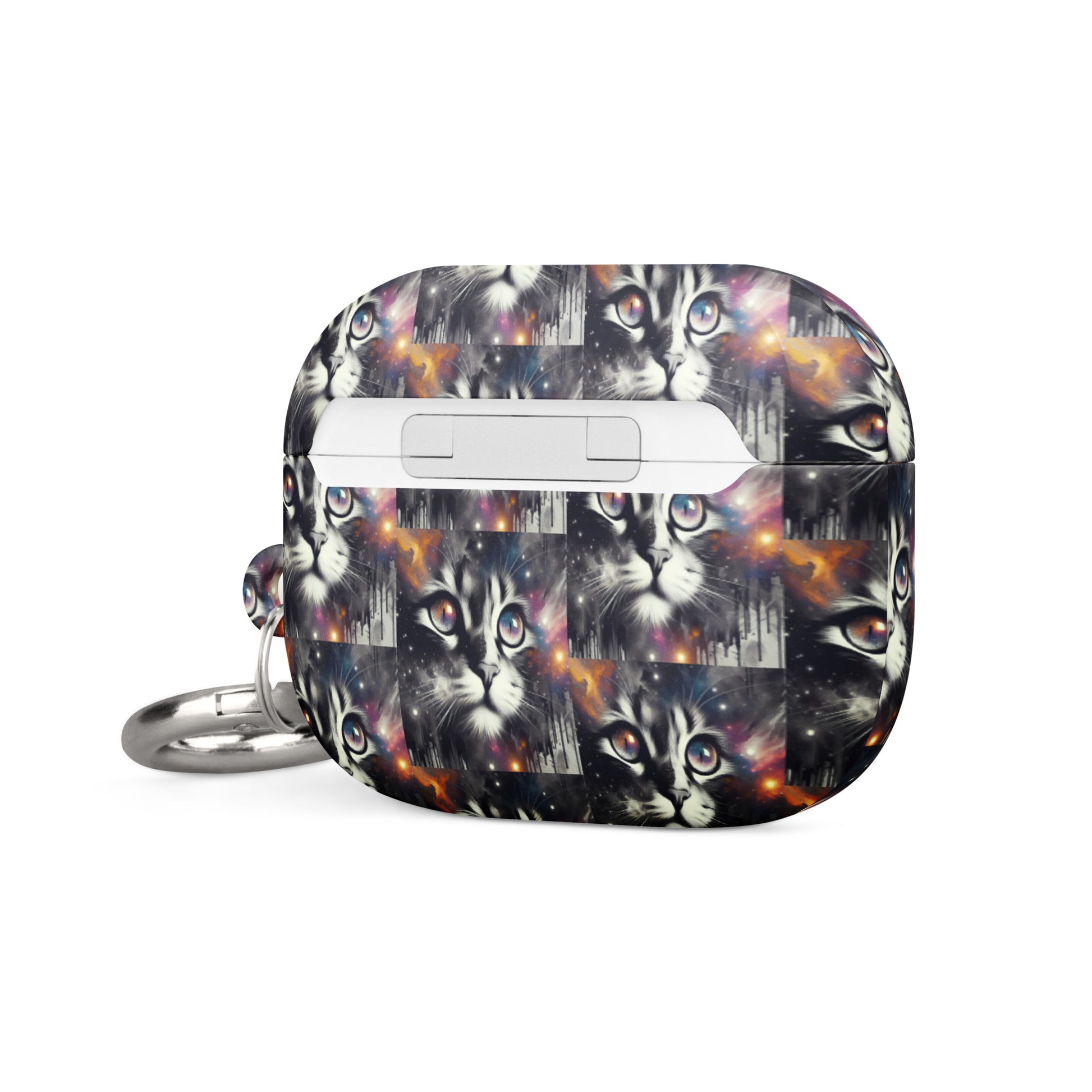 Galactic Cat AirPods® Case | Impact-Resistant Polycarbonate | Metal Carabiner | Scratch & Drop Protection - BrushstrokesOfCode