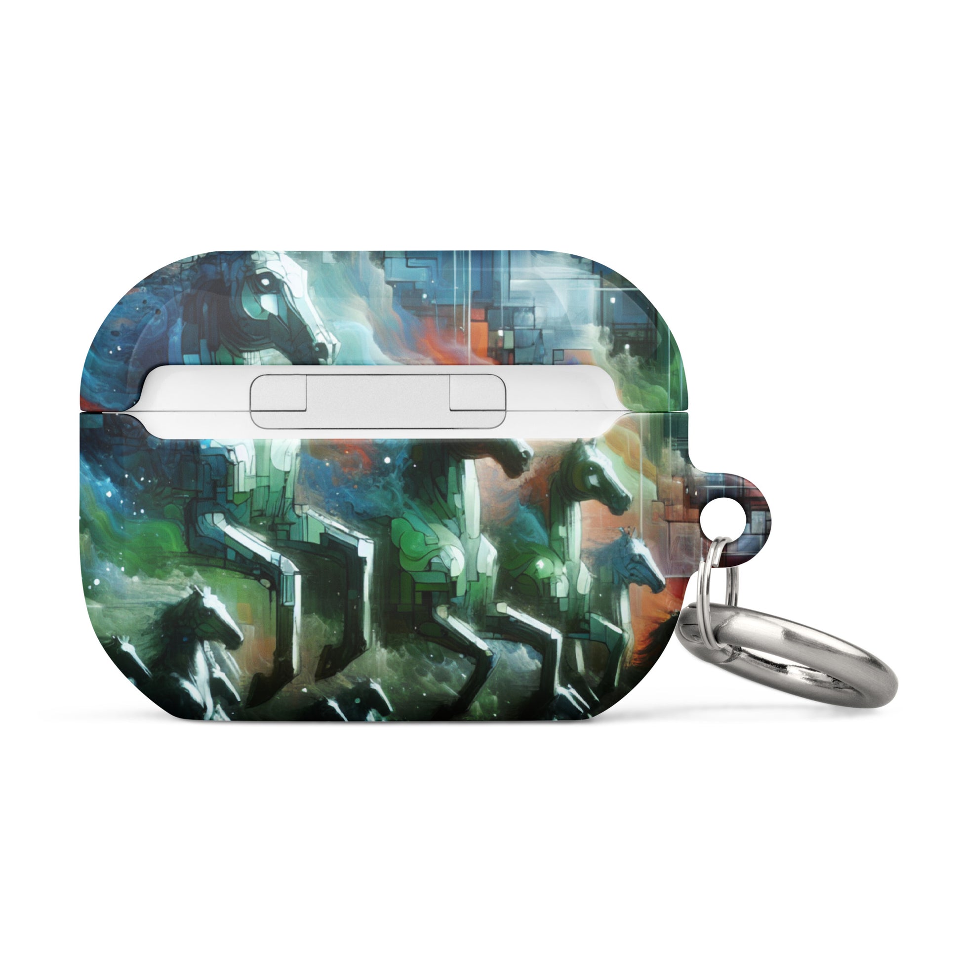 Mystical Horsemen AirPods® Case with Metal Carabiner - Durable & Impact-Resistant - BrushstrokesOfCode
