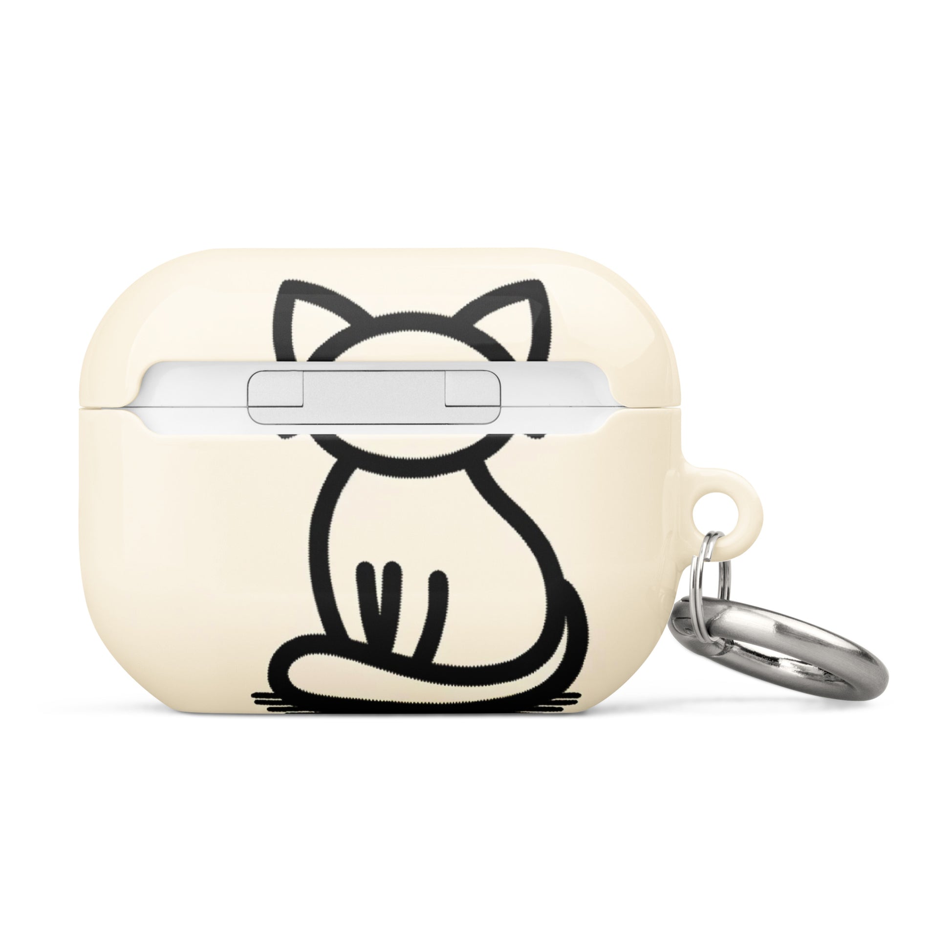 Adorable Cat AirPods® Case with Metal Carabiner - Durable & Impact-Resistant - BrushstrokesOfCode