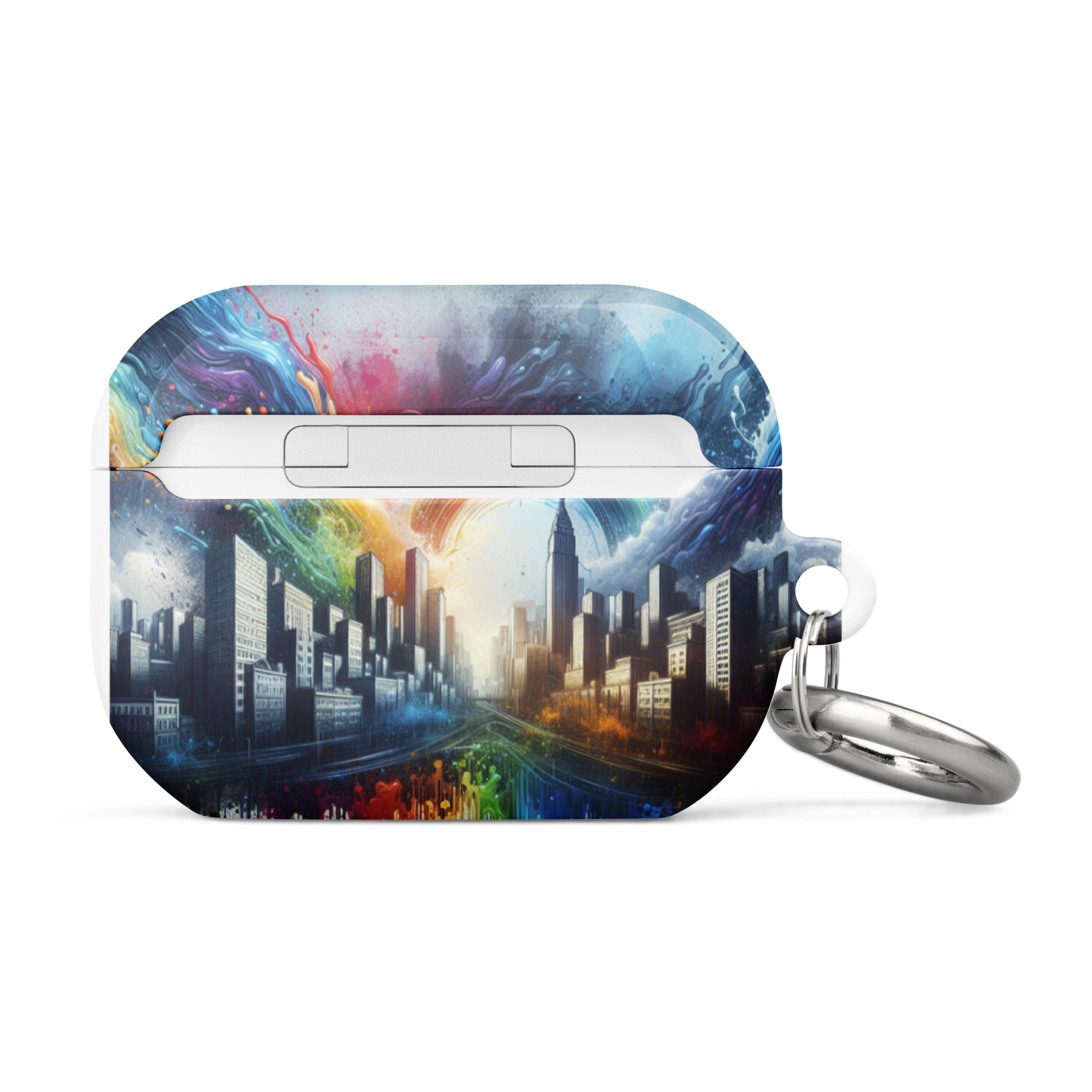Rainbow City AirPods® Case | Premium Impact Protection | Metal Carabiner | Scratch & Drop Proof - BrushstrokesOfCode