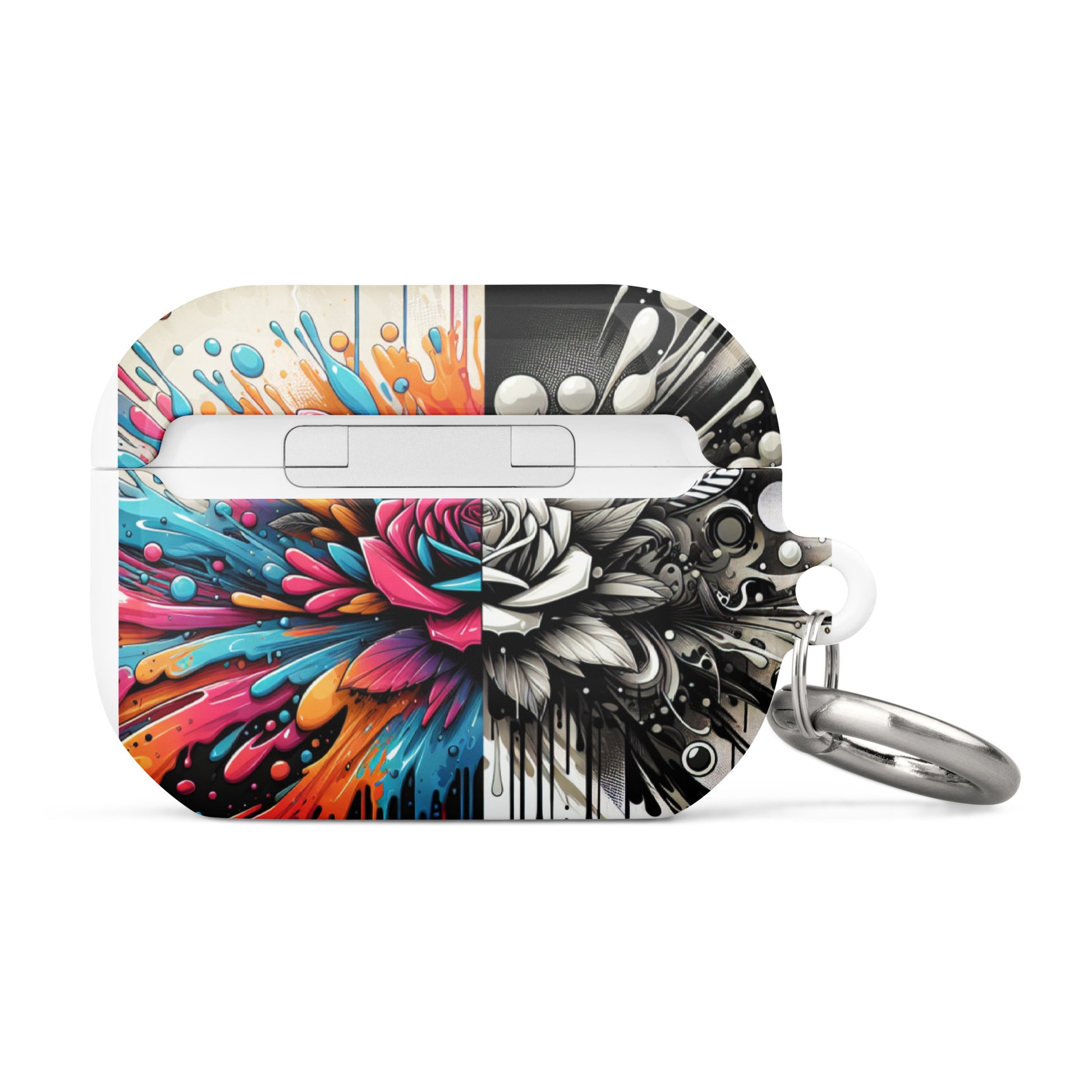 Artistic Rose AirPods® Case | Impact-Resistant Polycarbonate | Metal Carabiner | Scratch & Drop Protection - BrushstrokesOfCode