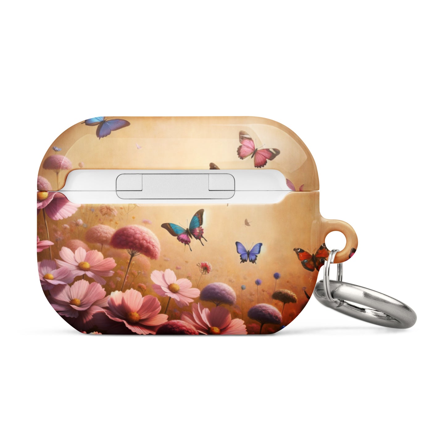 Butterfly Garden AirPods® Case | Impact-Resistant Polycarbonate | Metal Carabiner | Scratch & Drop Protection - BrushstrokesOfCode