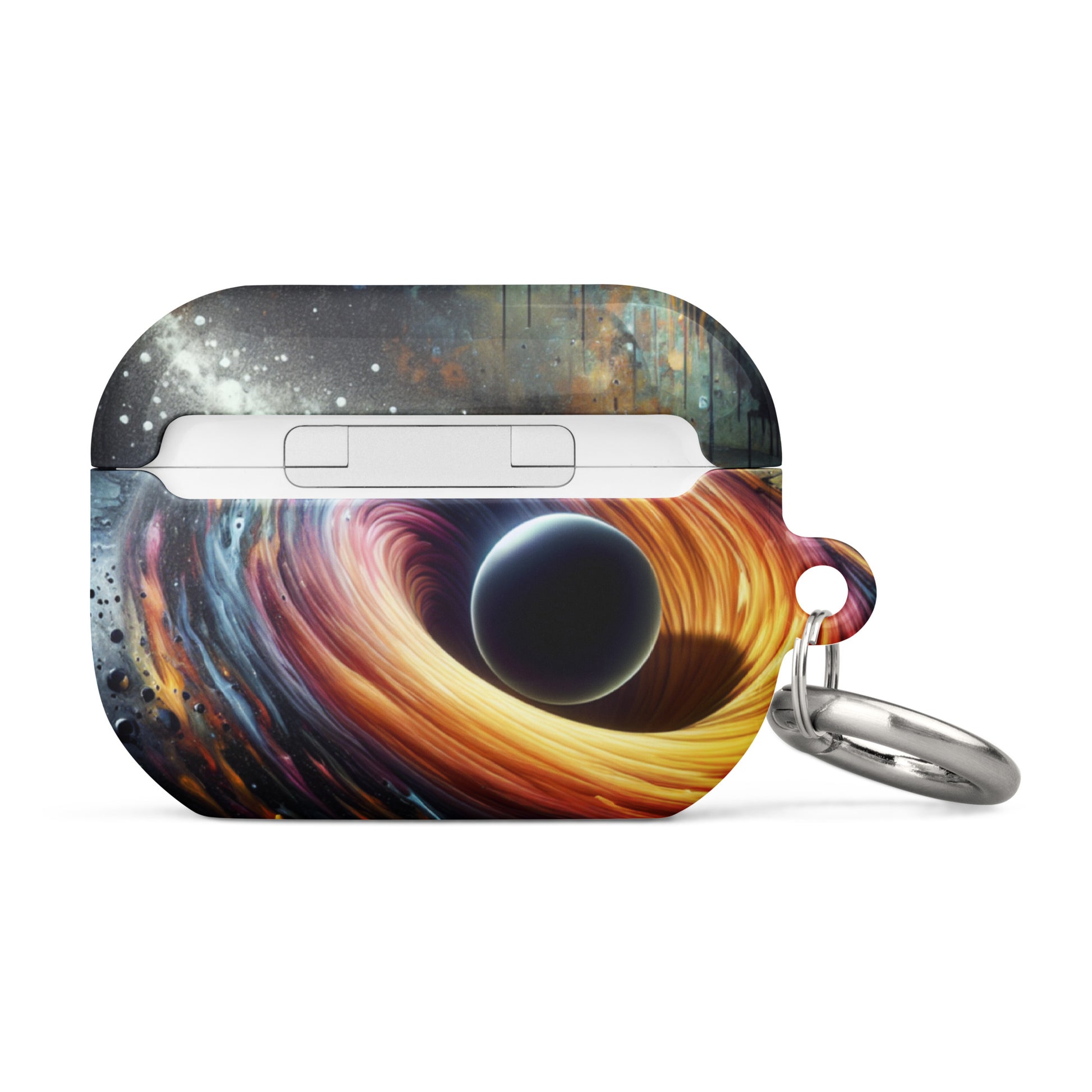 Cosmic Swirl AirPods® Case | Impact-Resistant Polycarbonate | Metal Carabiner | Scratch & Drop Protection - BrushstrokesOfCode