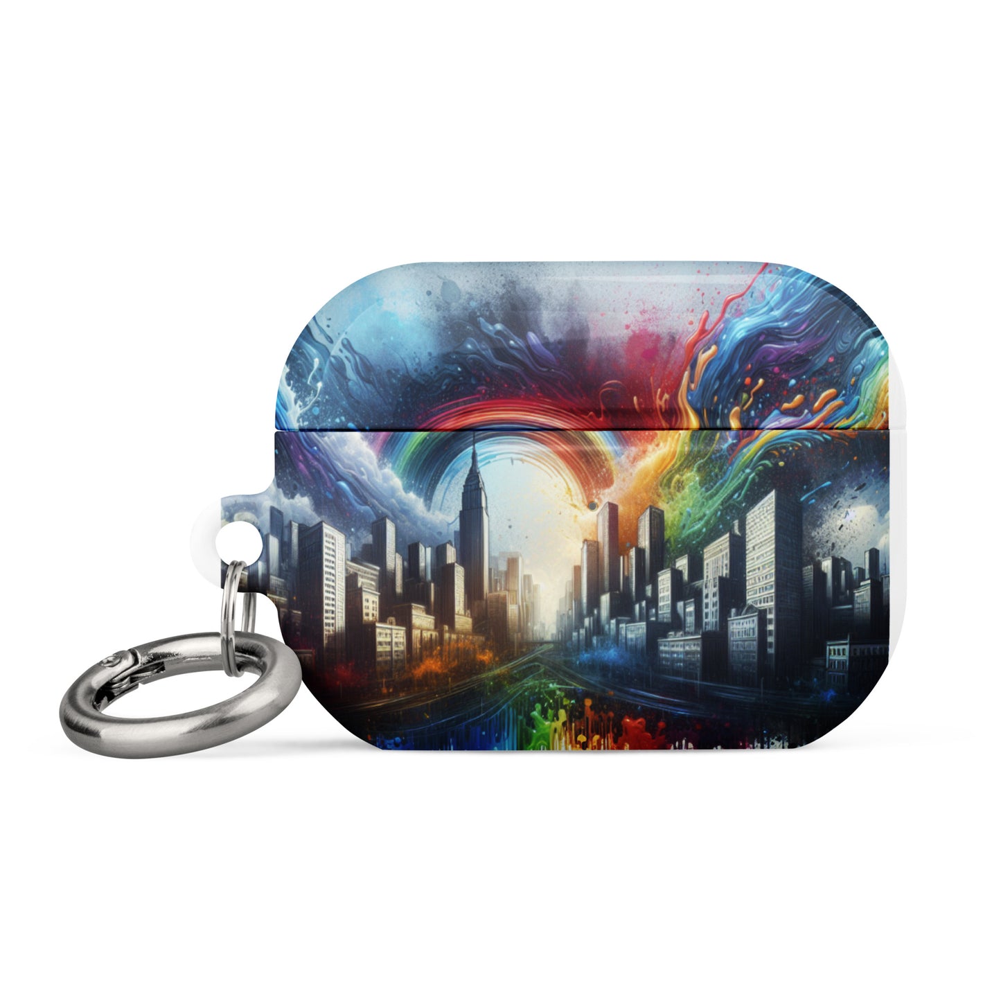 Rainbow City AirPods® Case | Premium Impact Protection | Metal Carabiner | Scratch & Drop Proof - BrushstrokesOfCode