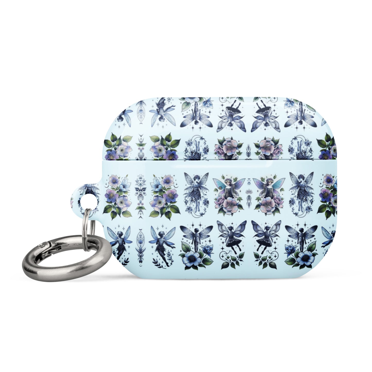 Floral Butterfly AirPods® Case | Impact-Resistant Polycarbonate | Metal Carabiner | Scratch & Drop Protection - BrushstrokesOfCode