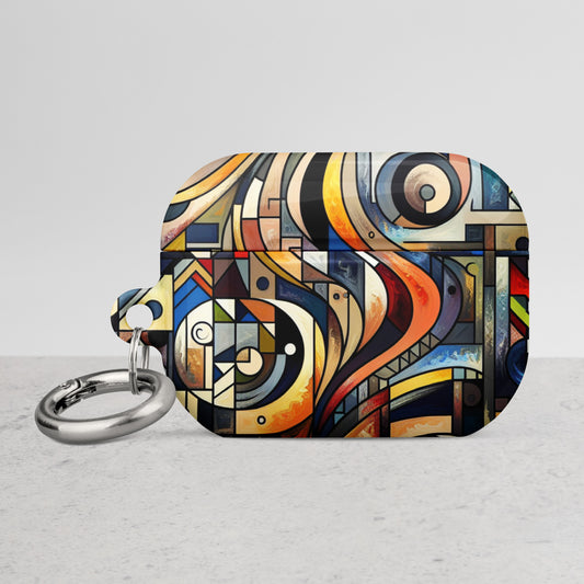Abstract Mosaic AirPods® Case | Impact-Resistant Polycarbonate | Metal Carabiner | Scratch & Drop Protection - BrushstrokesOfCode