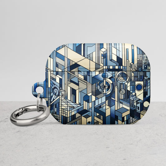 Modern Geometric AirPods® Case | Impact-Resistant Polycarbonate | Metal Carabiner | Scratch & Drop Protection - BrushstrokesOfCode