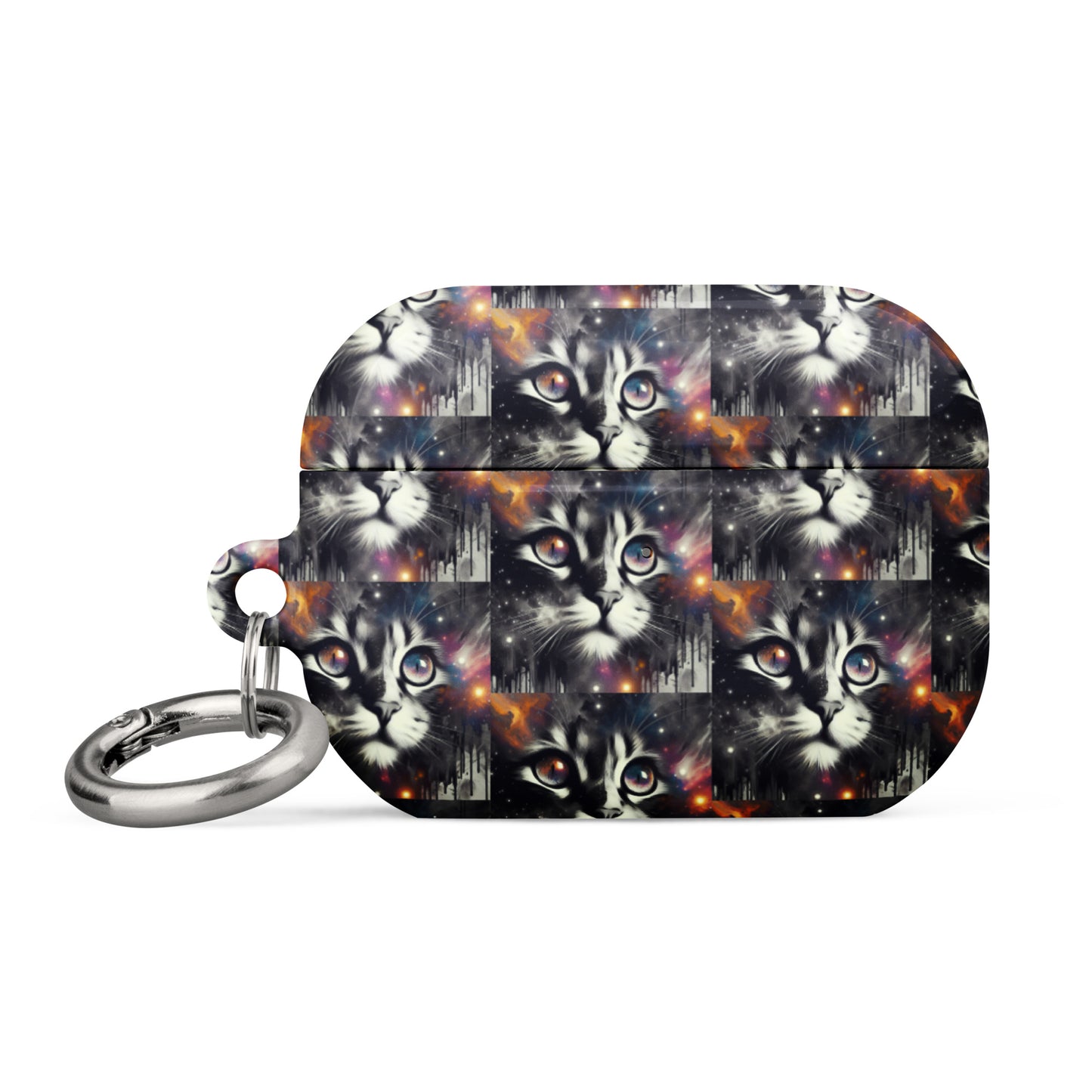 Galactic Cat AirPods® Case | Impact-Resistant Polycarbonate | Metal Carabiner | Scratch & Drop Protection - BrushstrokesOfCode