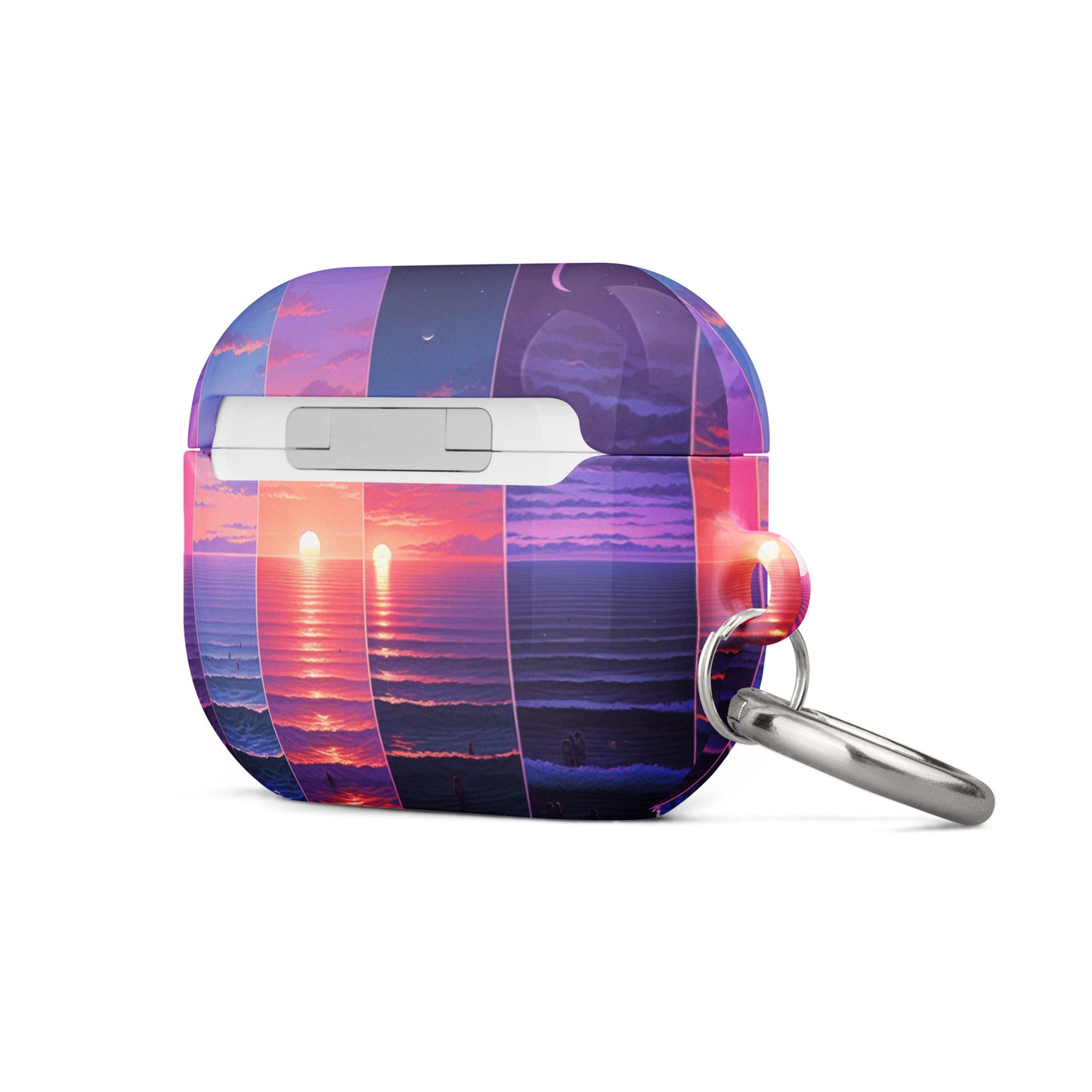 Stunning Sunset AirPods® Case with Metal Carabiner - Impact-Resistant Cover - BrushstrokesOfCode