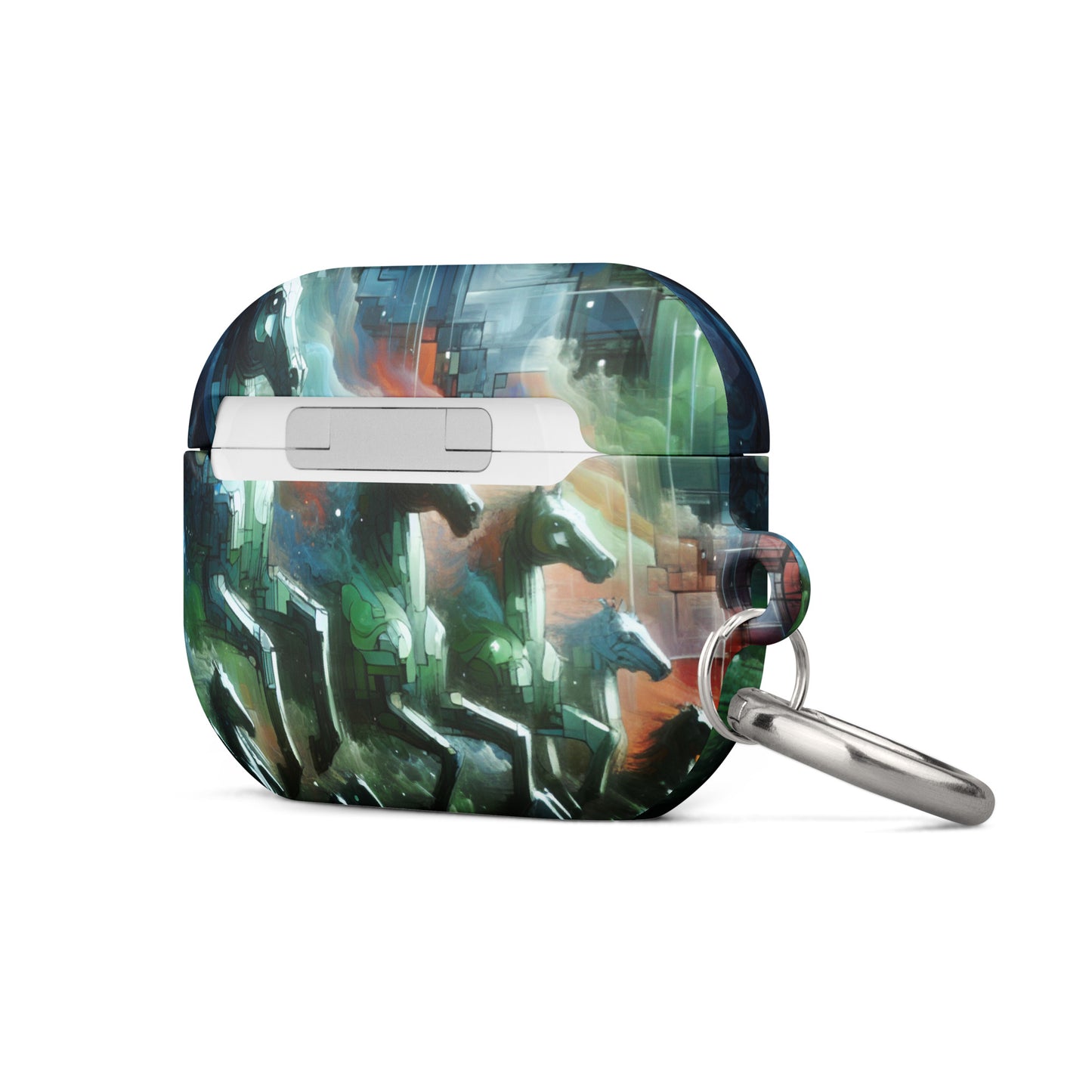 Mystical Horsemen AirPods® Case with Metal Carabiner - Durable & Impact-Resistant - BrushstrokesOfCode
